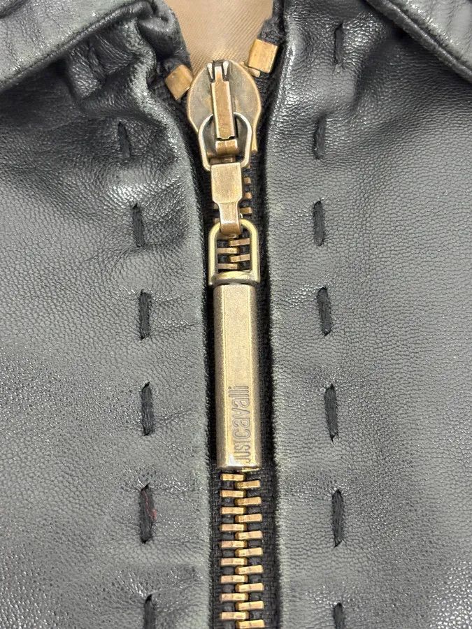 Just Cavalli SS2007 Cavalli Black Imperial Leather Jacket Size US M / EU 48-50 / 2 - 9 Thumbnail