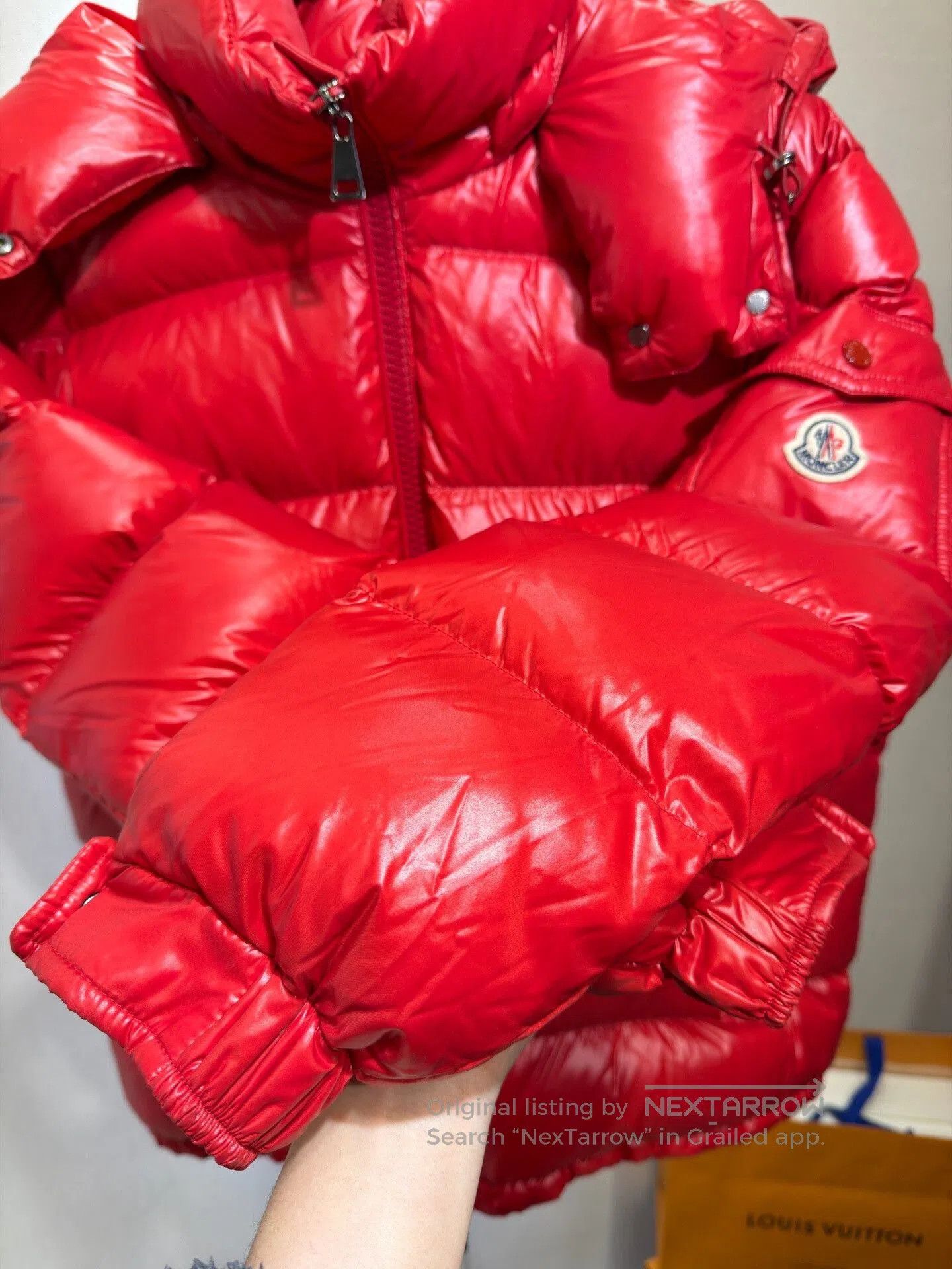 Moncler Moncler Red Hooded Puffer Jacket. Size L / US 10 / IT 46 - 5 Thumbnail