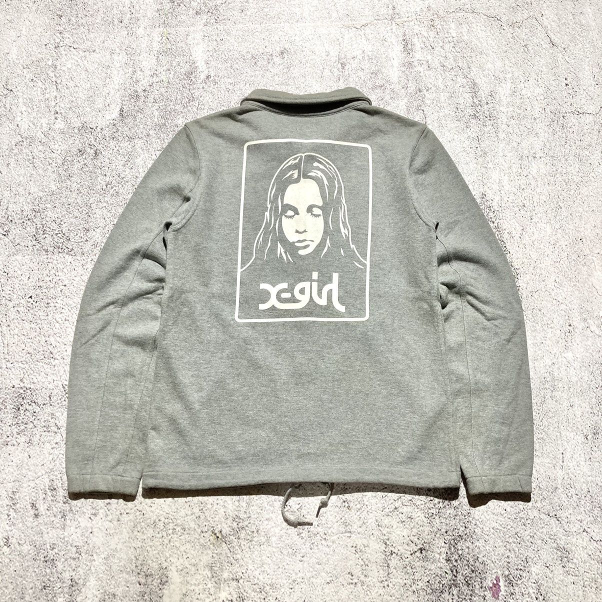 Japanese Brand 2000s X-girl Women Face Big Logo HG Style Button Jacket Grey Size US S / EU 44-46 / 1 - 1 Thumbnail