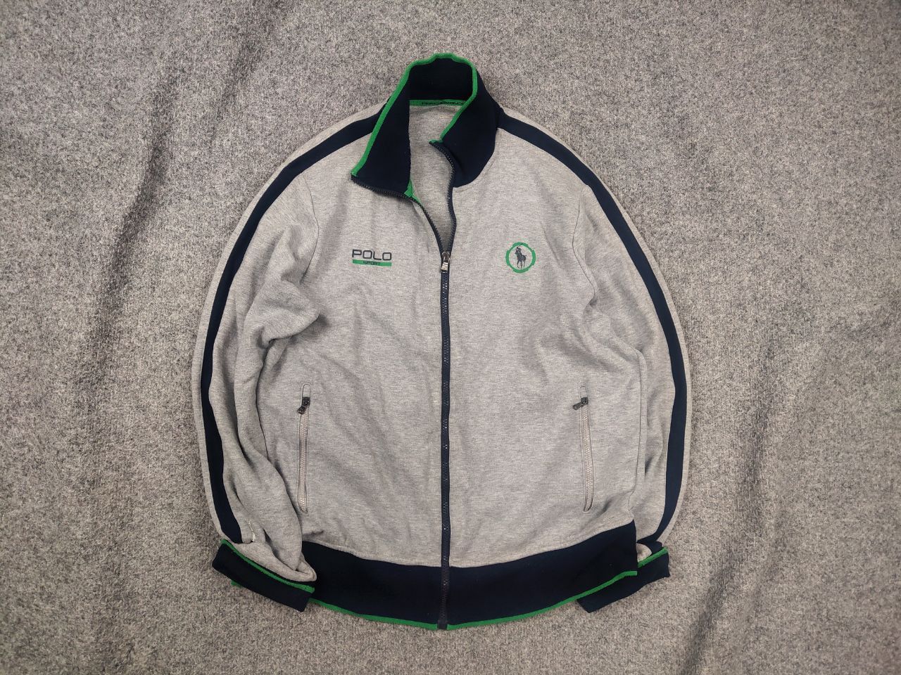 Polo Ralph Lauren Polo Sport Ralph Lauren Vintage Gray Logo Zip Track Jacket Size US L / EU 52-54 / 3 - 2 Thumbnail