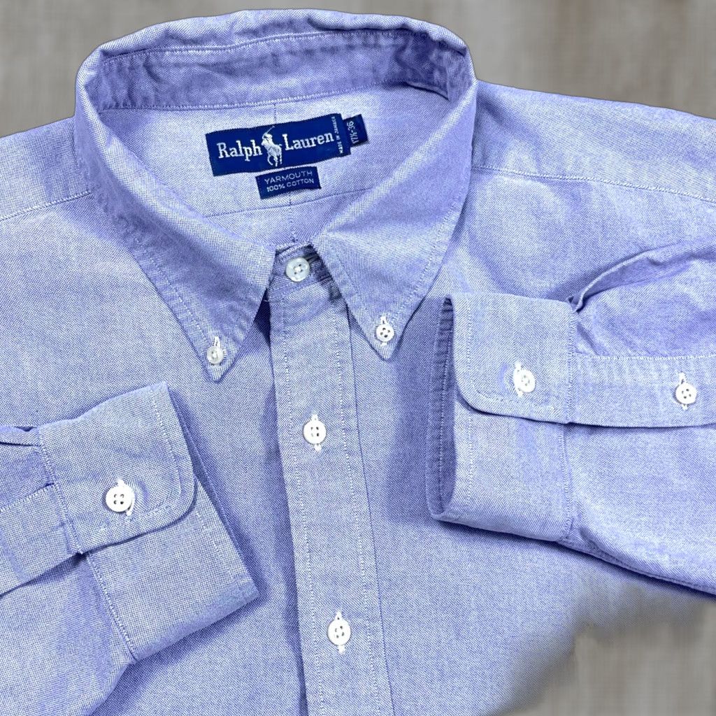Ralph Lauren VINTAGE Ralph Lauren Shirt Men XL Purple Button Up Yarmouth Oxford Cloth 17.5 36 Flesh * Size US XL / EU 56 / 4 - 1 Thumbnail