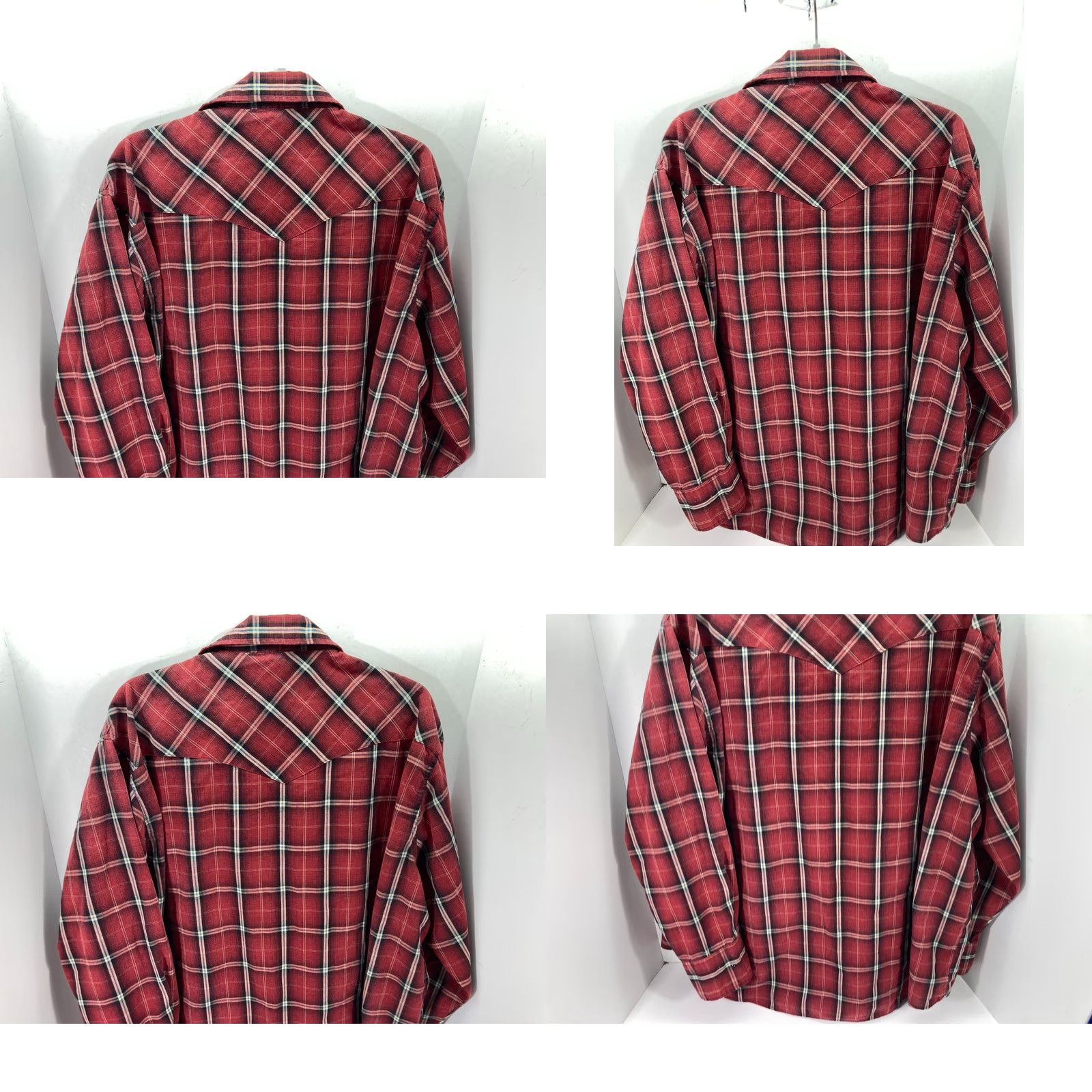 Wrangler Wrangler Western Shirt Mens 2XL Red Plaid Pearl Snap Front Cowboy Long Sleeve Shirt Size US XXL / EU 58 / 5 - 8 Thumbnail