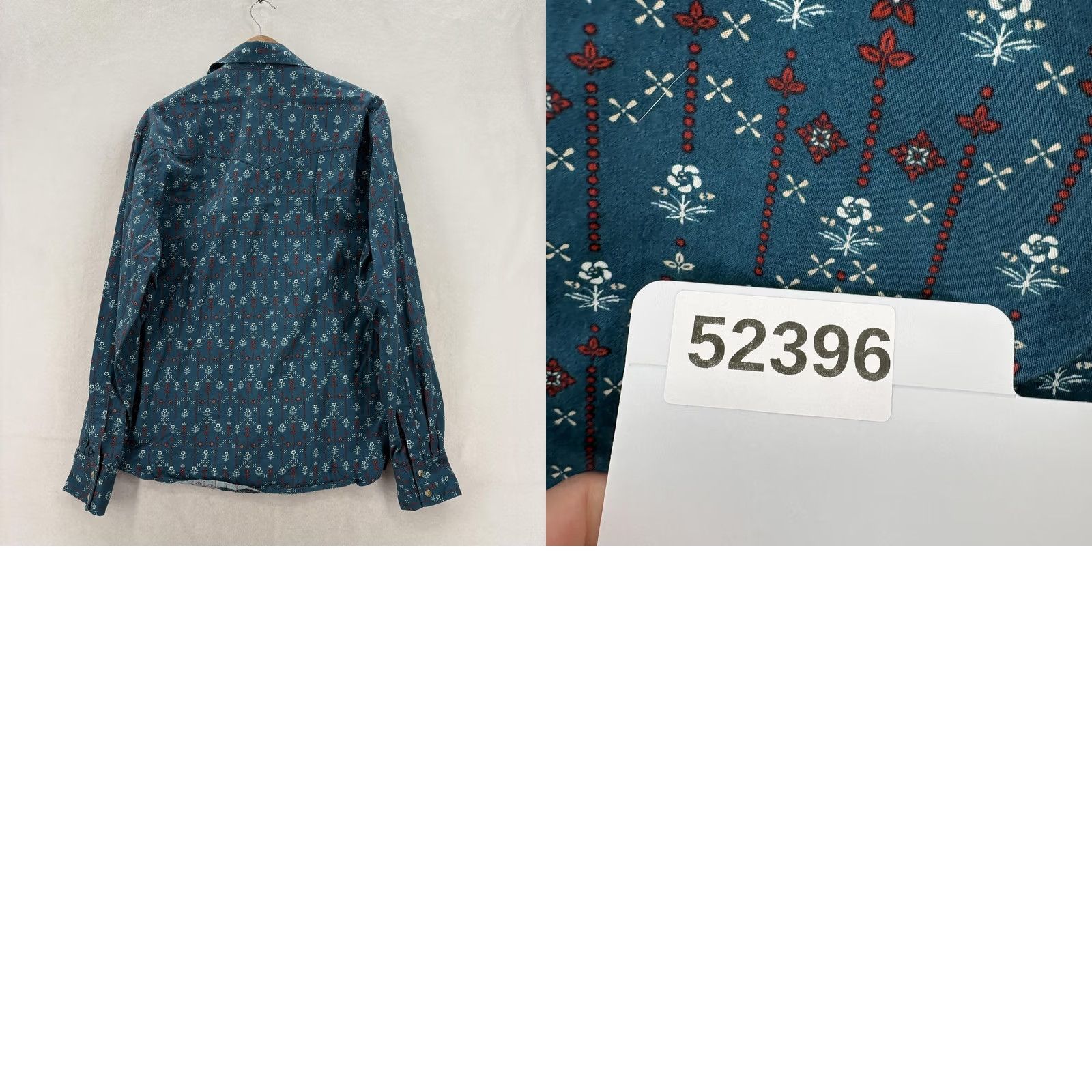 Wrangler Wrangler Retro Shirt Mens Large Blue Floral Long Sleeve Snap Up Western Cowboy Size US L / EU 52-54 / 3 - 9 Thumbnail