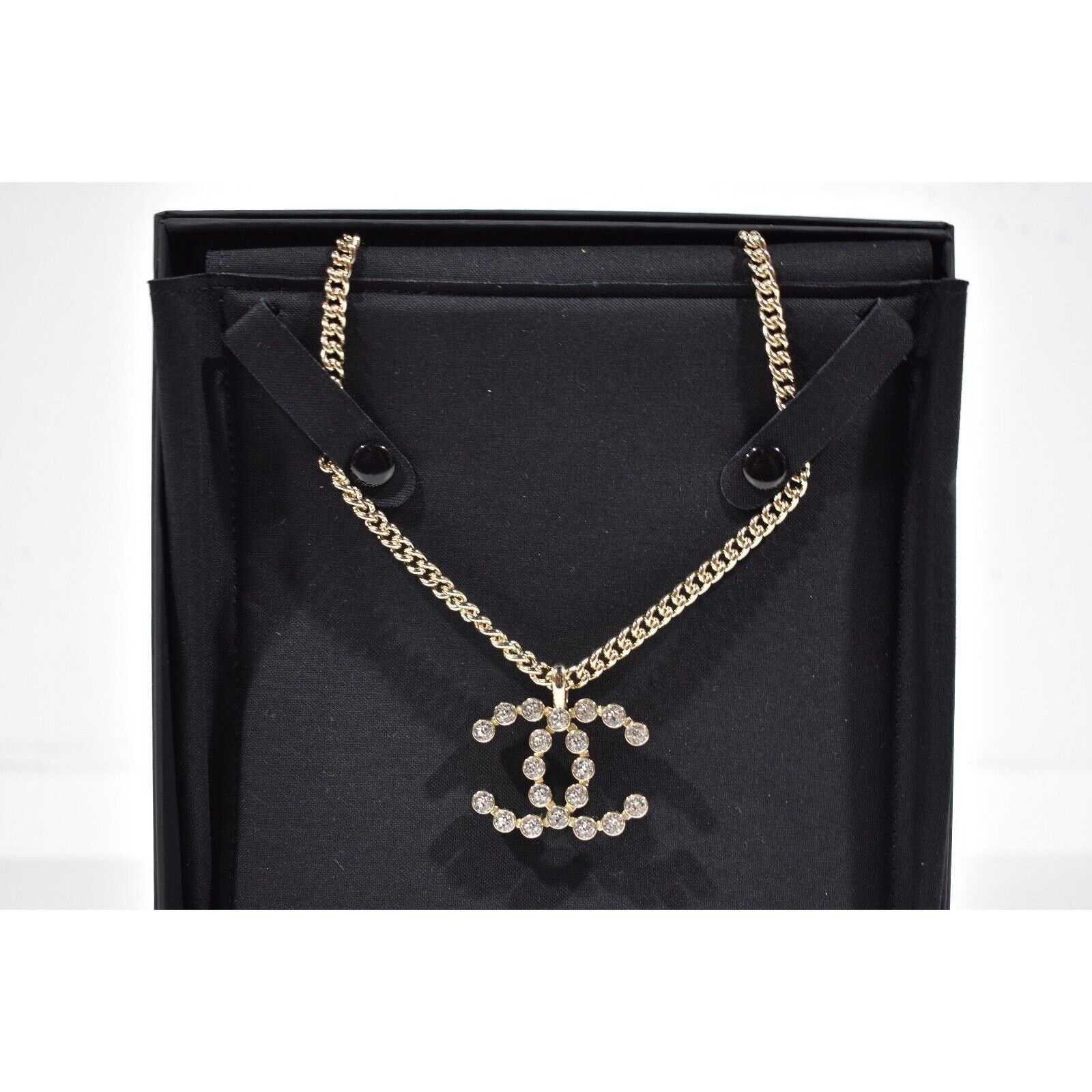 Chanel Chanel 23P Crystal CC Gold Metal Cuban Chain Drop Necklace Size ONE SIZE - 5 Thumbnail