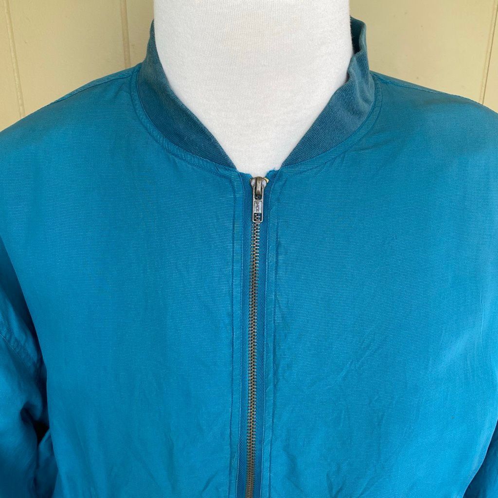 Other Visitor men L 100% Silk lightweight full zip vintage bomber Size US L / EU 52-54 / 3 - 2 Thumbnail
