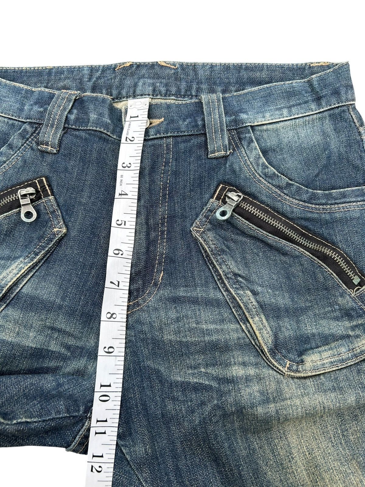 If Six Was Nine PPFM Japanese Punk Style Curve Cut Denim Jeans Size US 31 - 15 Thumbnail