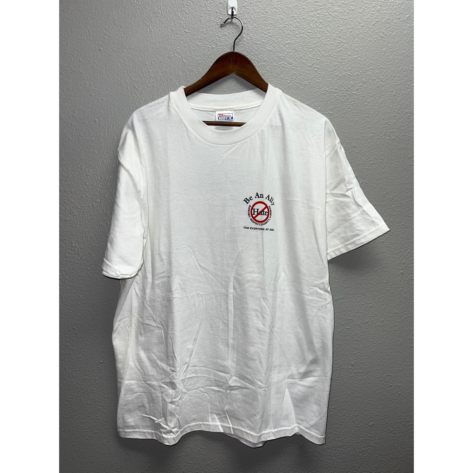 Hanes Vintage Anti Hate Shirt Age Gender Race Religon 90s Tee L Size US L / EU 52-54 / 3 - 1 Thumbnail