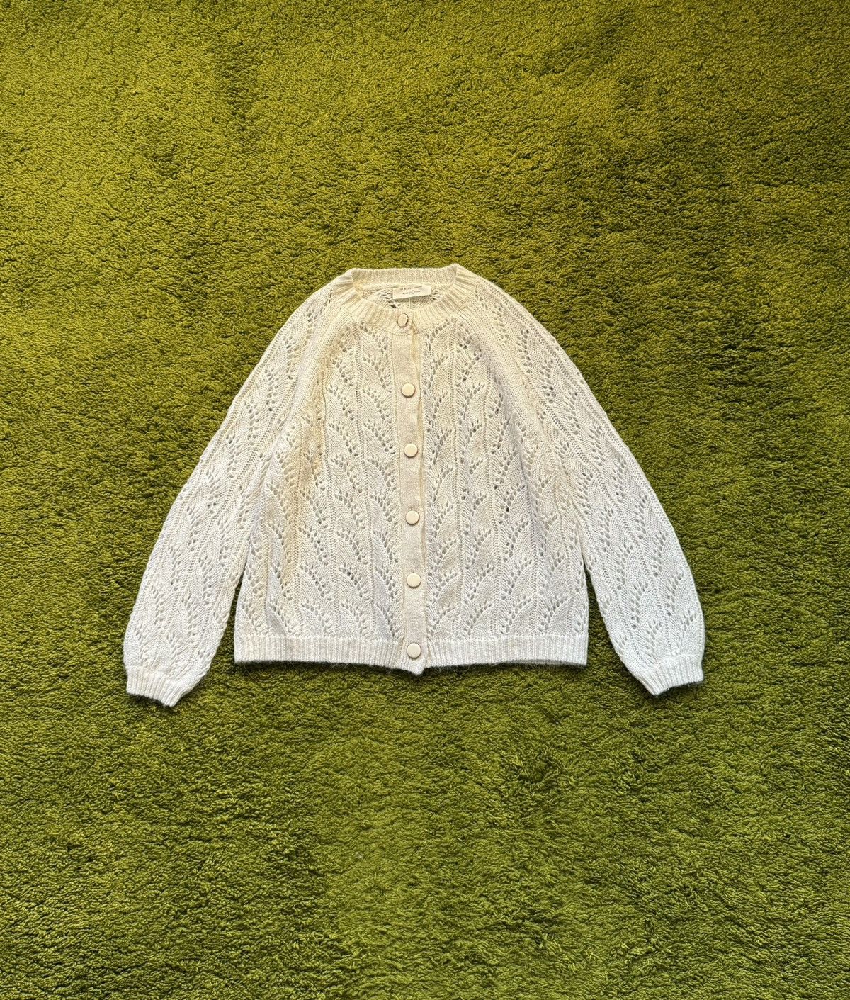 Sezane oldmoney style mohair blend cardigan sweater