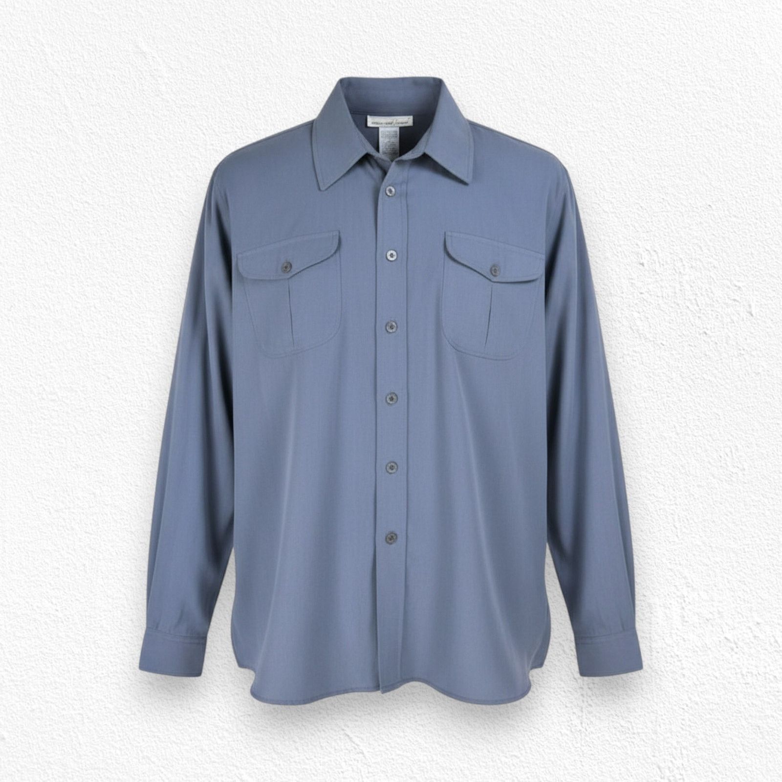 Vintage Vintage Slate Blue 90s Silk Button Up Size XL Size XL / US 12-14 / IT 48-50 - 1 Thumbnail