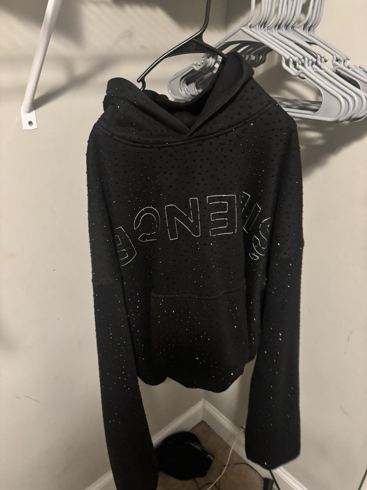 Other SILENCE BY ONYX ONYX VVS RHINESTONE HOODIE IN BLACK Size US M / EU 48-50 / 2 - 6 Thumbnail