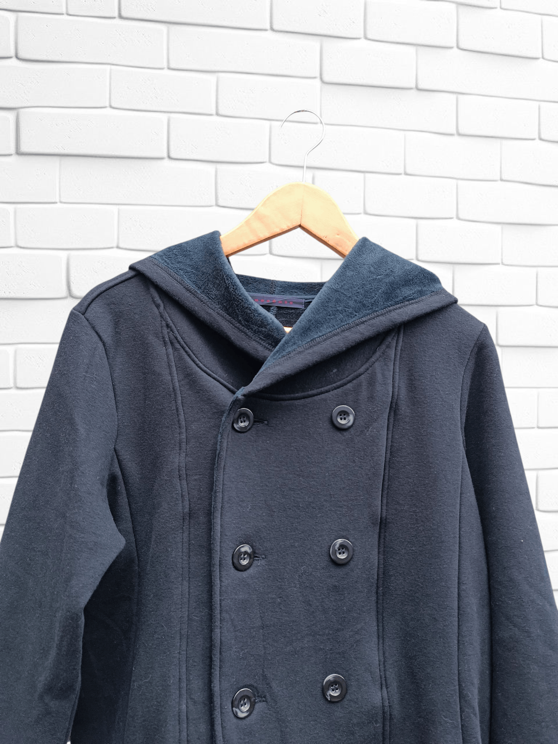 Japanese Brand Innocent Double Breasted Pea Coat Hoodie Size US M / EU 48-50 / 2 - 3 Thumbnail
