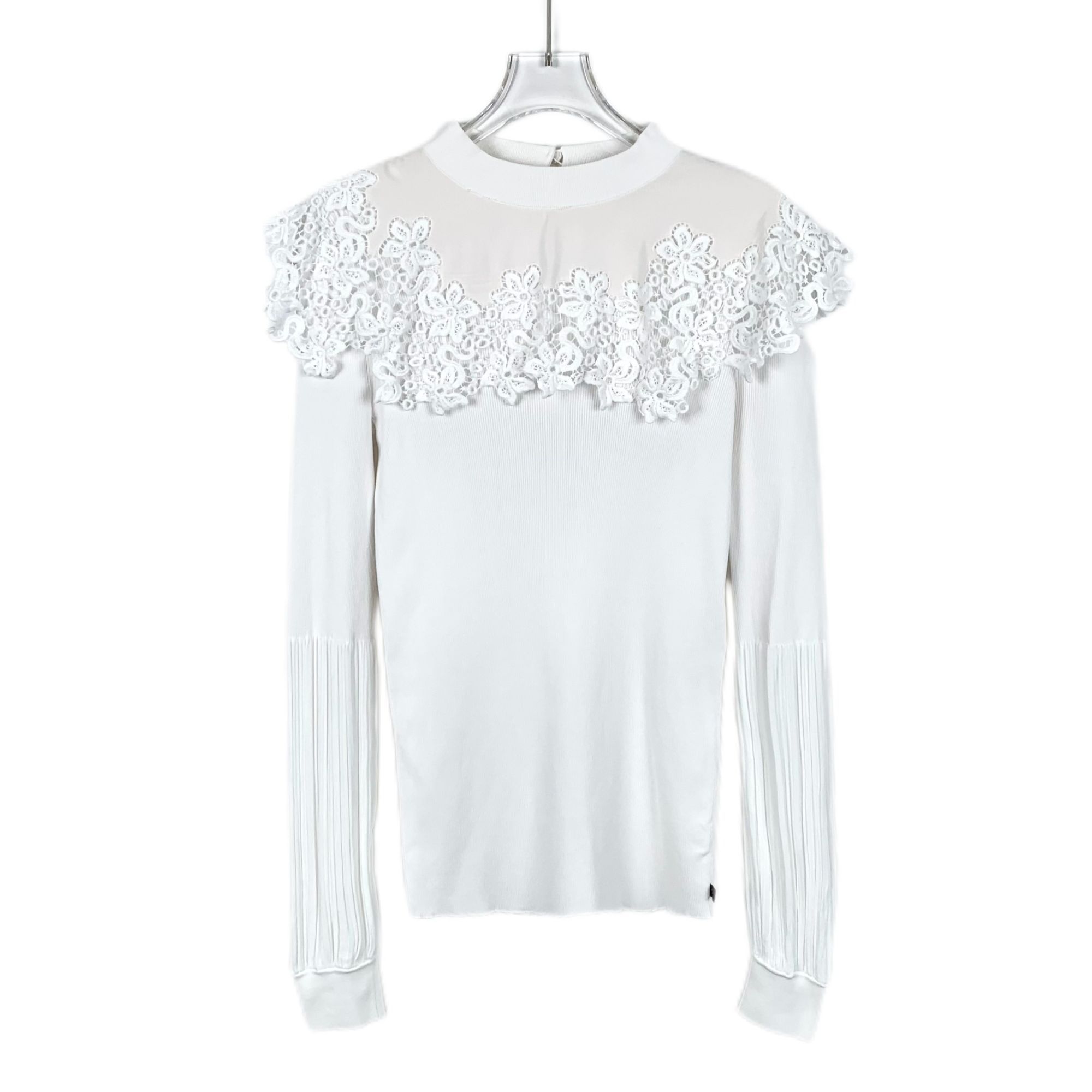 Louis Vuitton Lace Embellished Long Sleeve Knit Top