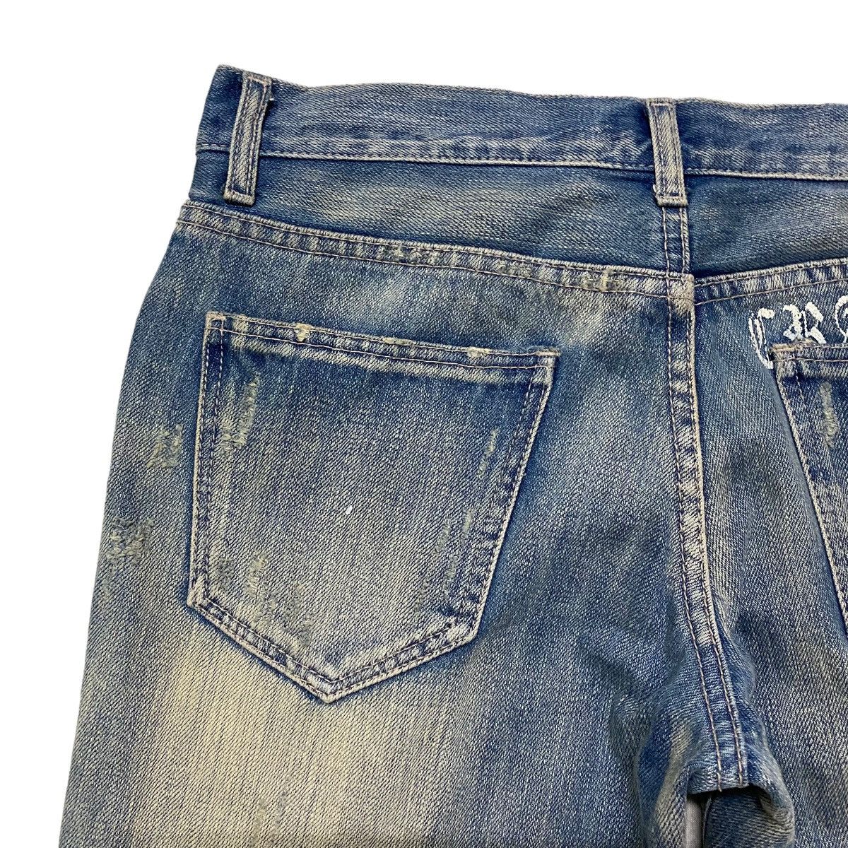Japanese Brand CRAZY TRIBE Denim Thrashed Jeans Size US 31 - 12 Thumbnail