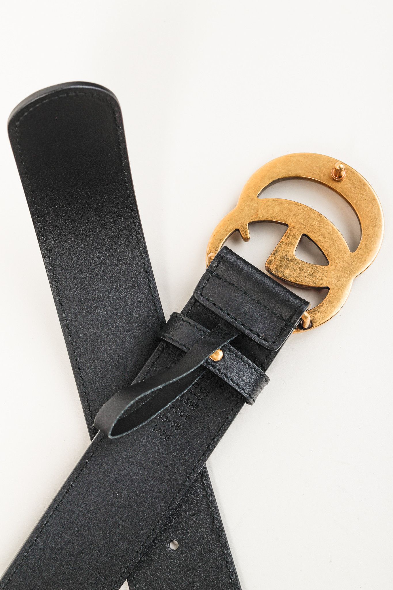 Gucci Gucci GG Marmont Black Leather Wide Belt Size ONE SIZE - 4 Thumbnail