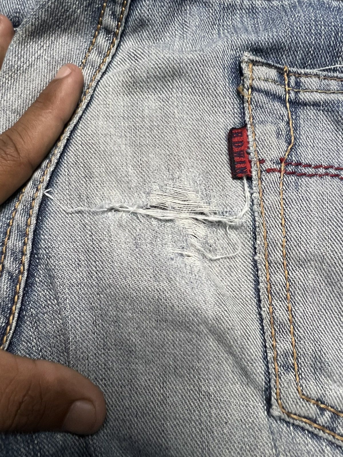 Edwin VINTAGE Edwin BLUE TRIP 503 Bootcut Red Zipper Jeans (43) Size US 28 / EU 44 - 17 Thumbnail