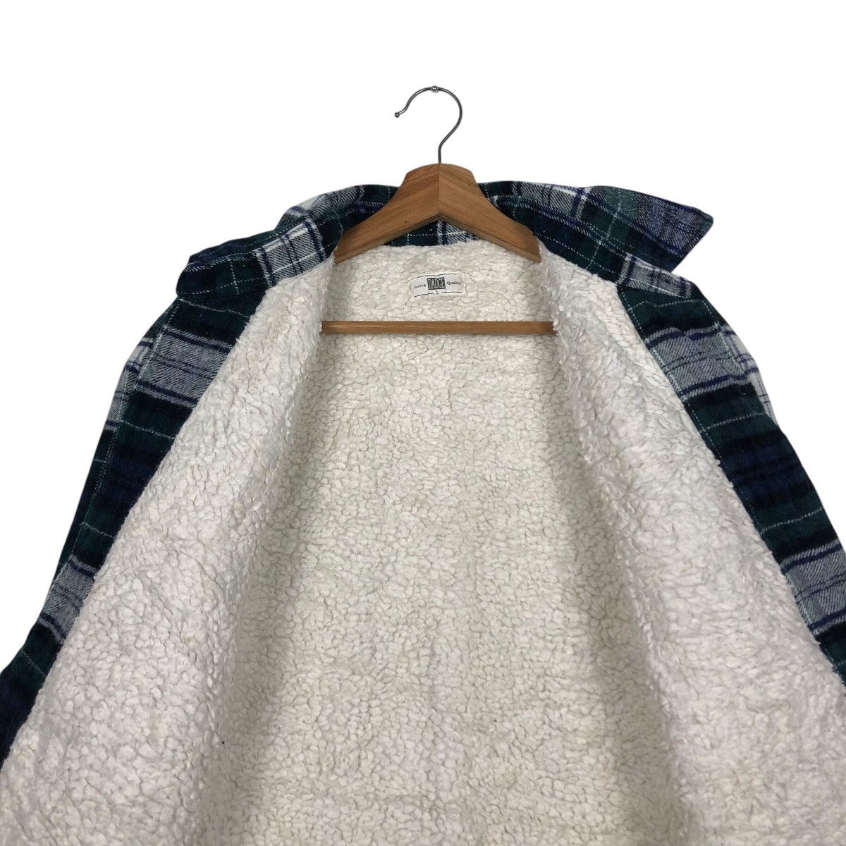 Japanese Brand 📌Vintage Button Jacket Dadge Tartan Design Sherpa Lining Size US L / EU 52-54 / 3 - 15 Thumbnail
