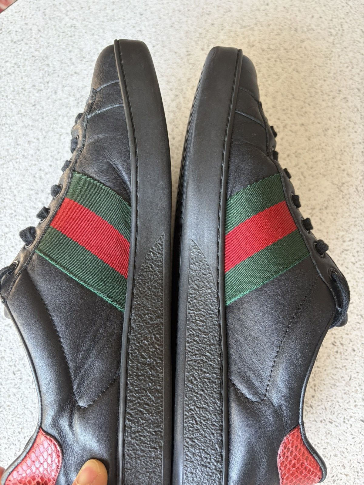 Gucci Gucci Ace Leather Black Low Sneakers 386750 Size US 7.5 / EU 40-41 - 6 Thumbnail