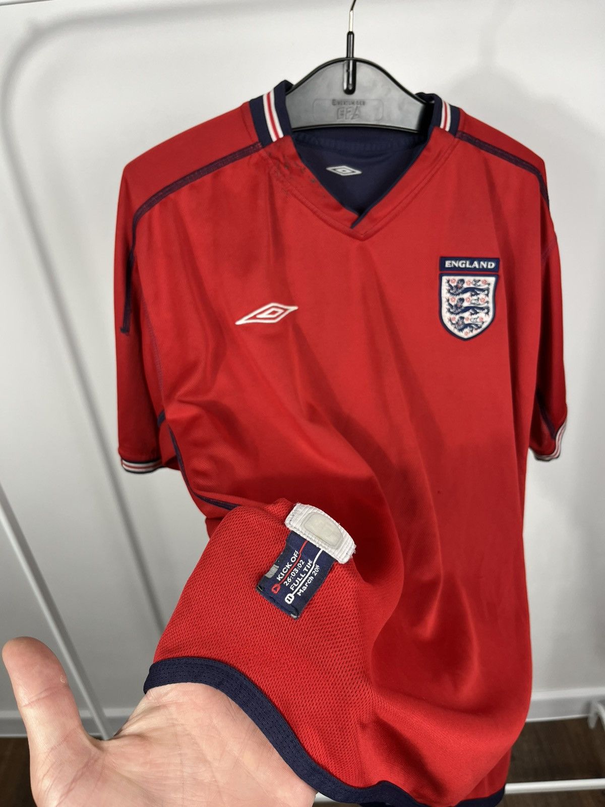 Umbro Vintage Umbro England Reversible Football Jersey Red Navy 00 Size US XL / EU 56 / 4 - 16 Thumbnail