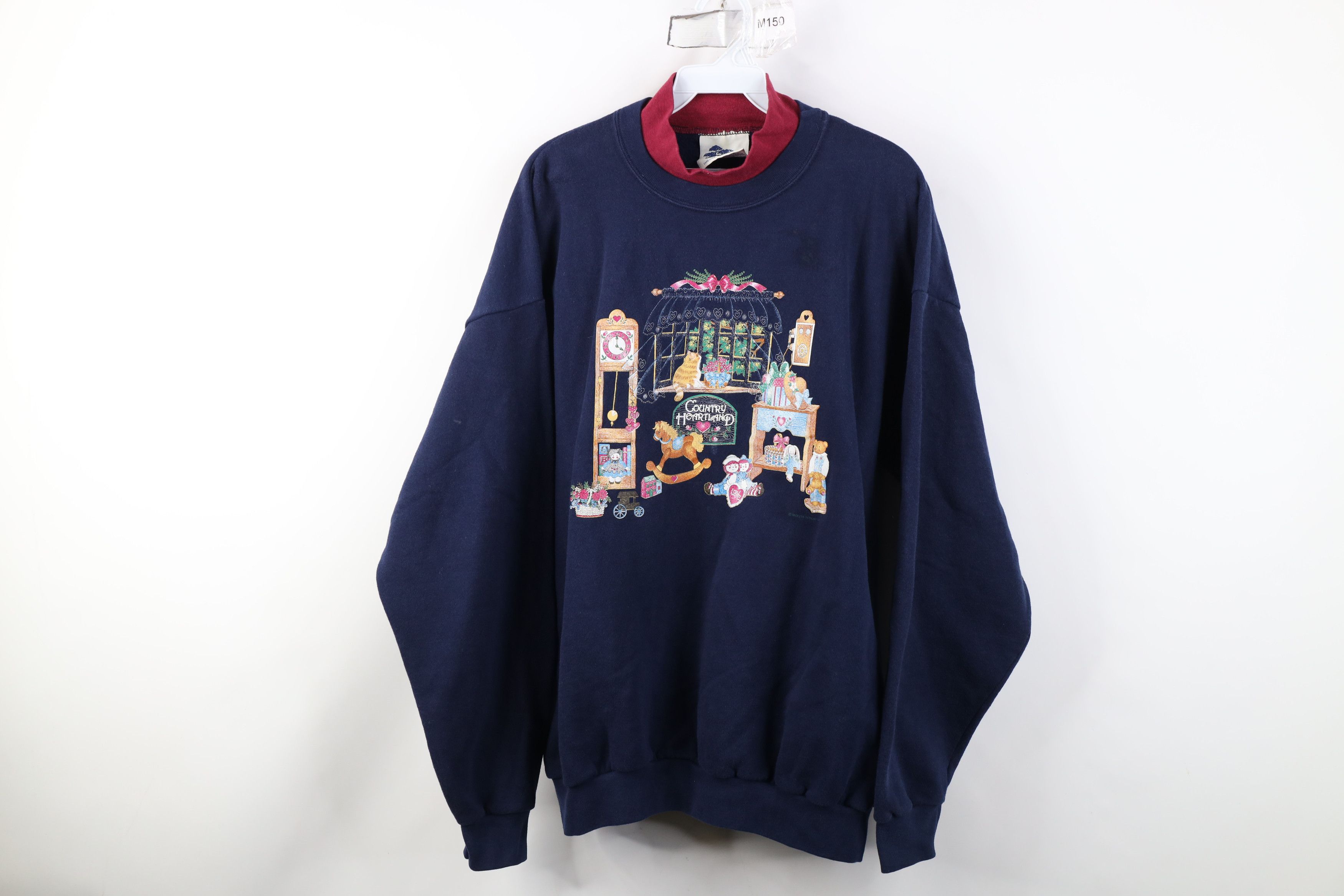 Vintage Vintage 90s Country Heartland Kitten Flower Sweatshirt USA Size XL / US 12-14 / IT 48-50 - 1 Thumbnail
