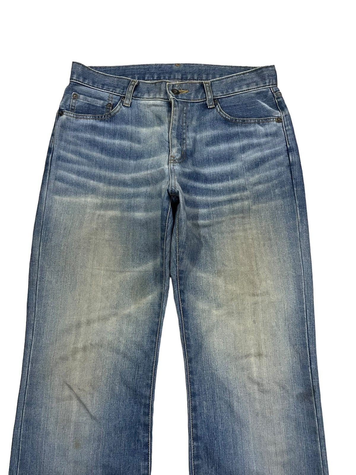 Jun Takahashi Vintage Y2K Japanese Brand Uniqlo Blue Wash Bootcut Jeans Size US 32 / EU 48 - 2 Thumbnail