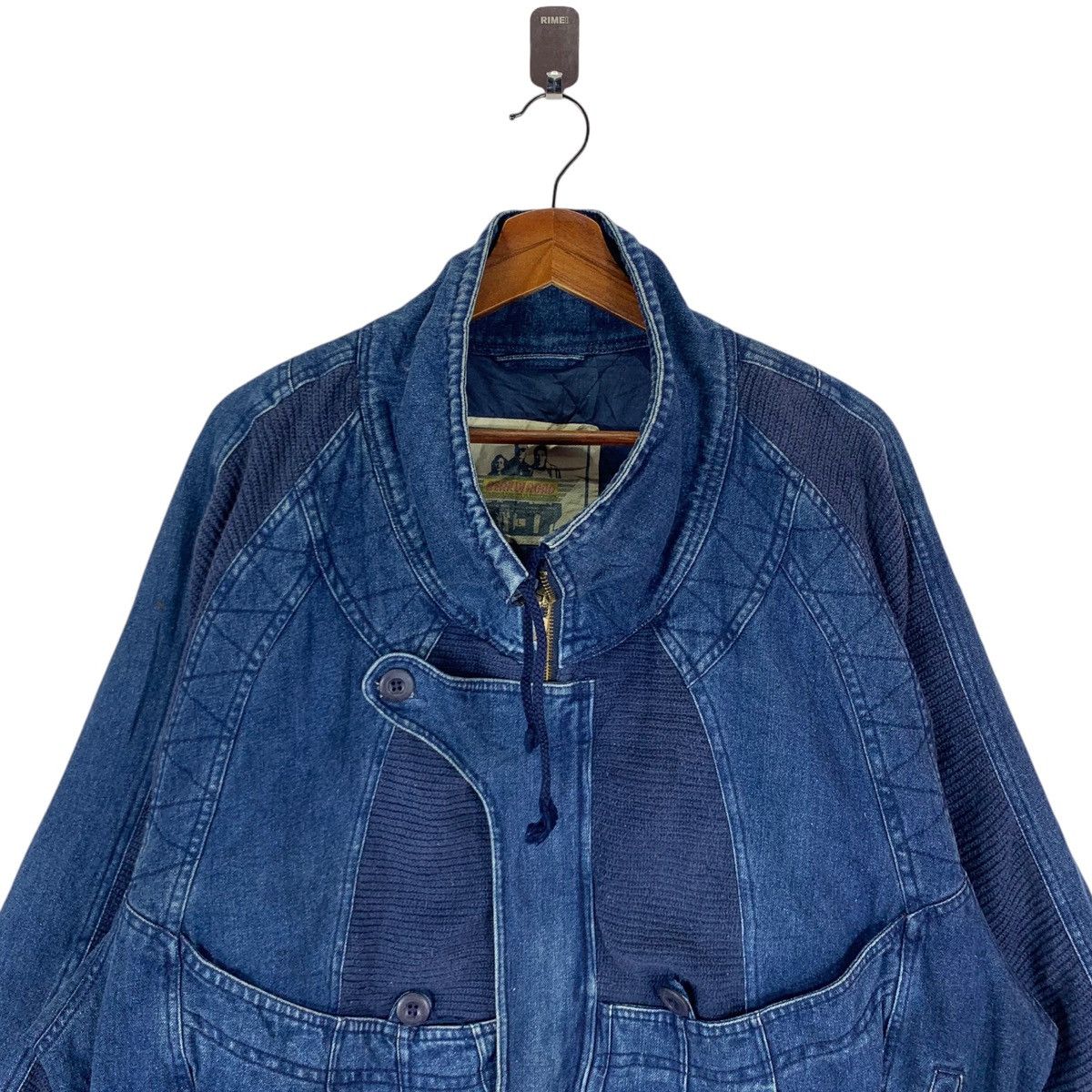 Issey Miyake × Vintage Vintage Berklyroad Denim Bomber Patch Work Jacket Size US L / EU 52-54 / 3 - 3 Thumbnail