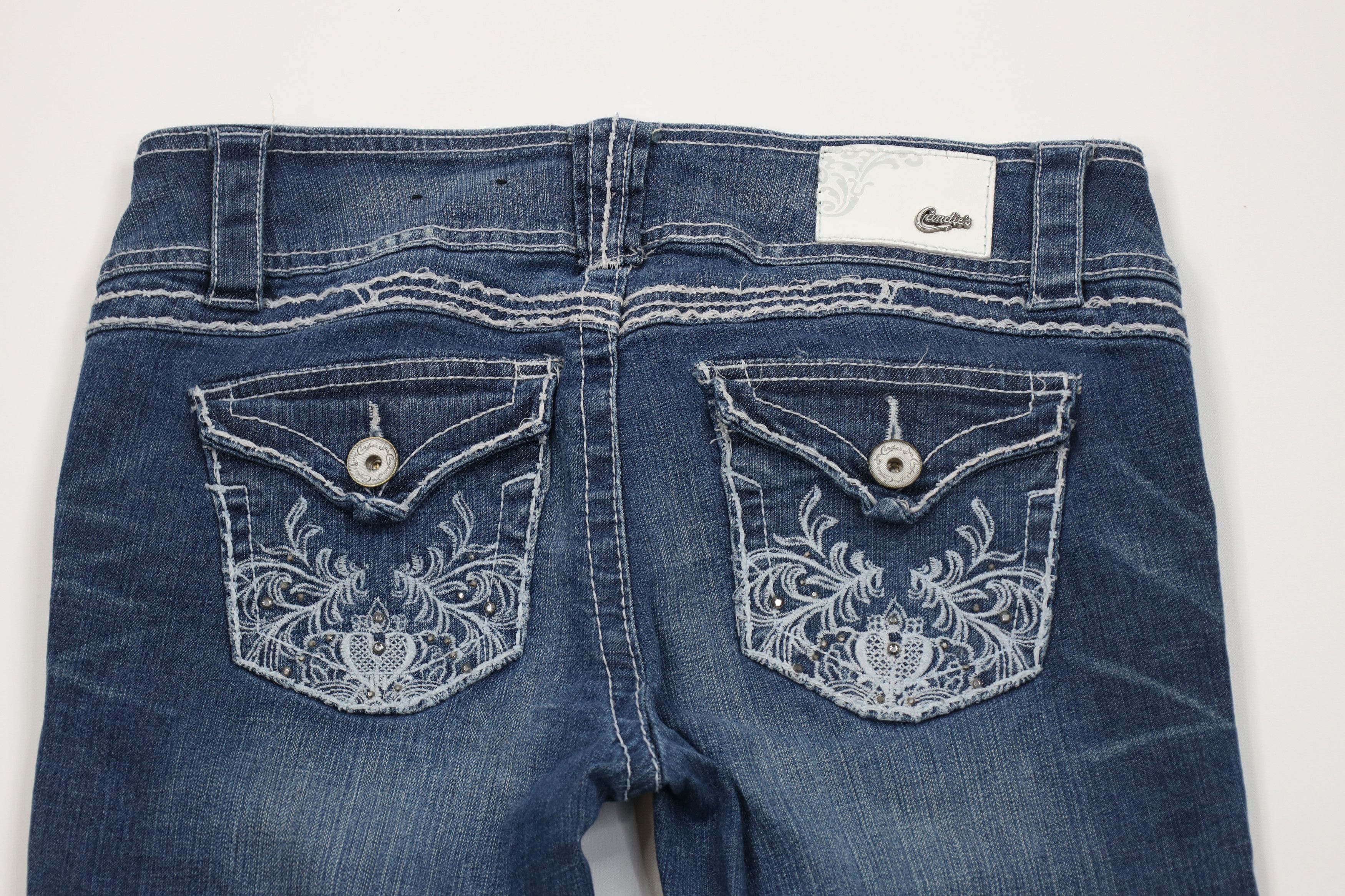 Vintage Vintage 90s Y2K Candies Stretch Babydoll Wide Leg Jeans Size 27" / US 4 / IT 40 - 10 Thumbnail