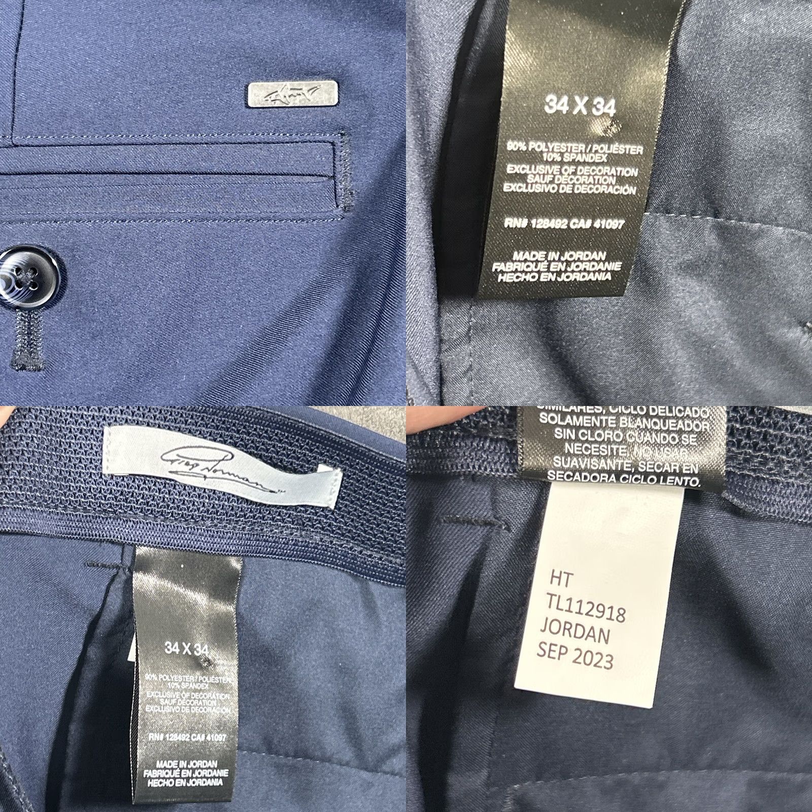 Vintage Greg Norman Golf Pants Mens 34x34 Blue Stretch Performance Slash Pockets Size US 36 / EU 52 - 8 Thumbnail