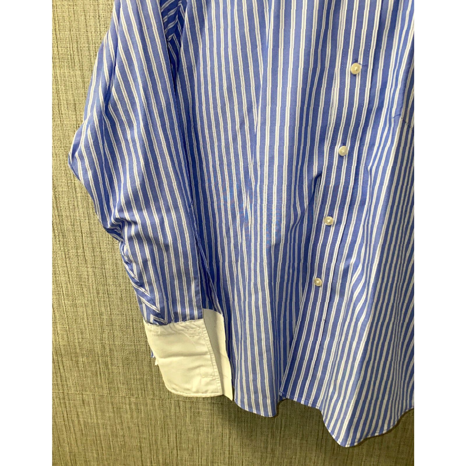 Vintage Donald J Trump Mens Dress Shirt Long Sleeve Blue/White Striped Size 16 1/2 Size US L / EU 52-54 / 3 - 4 Thumbnail