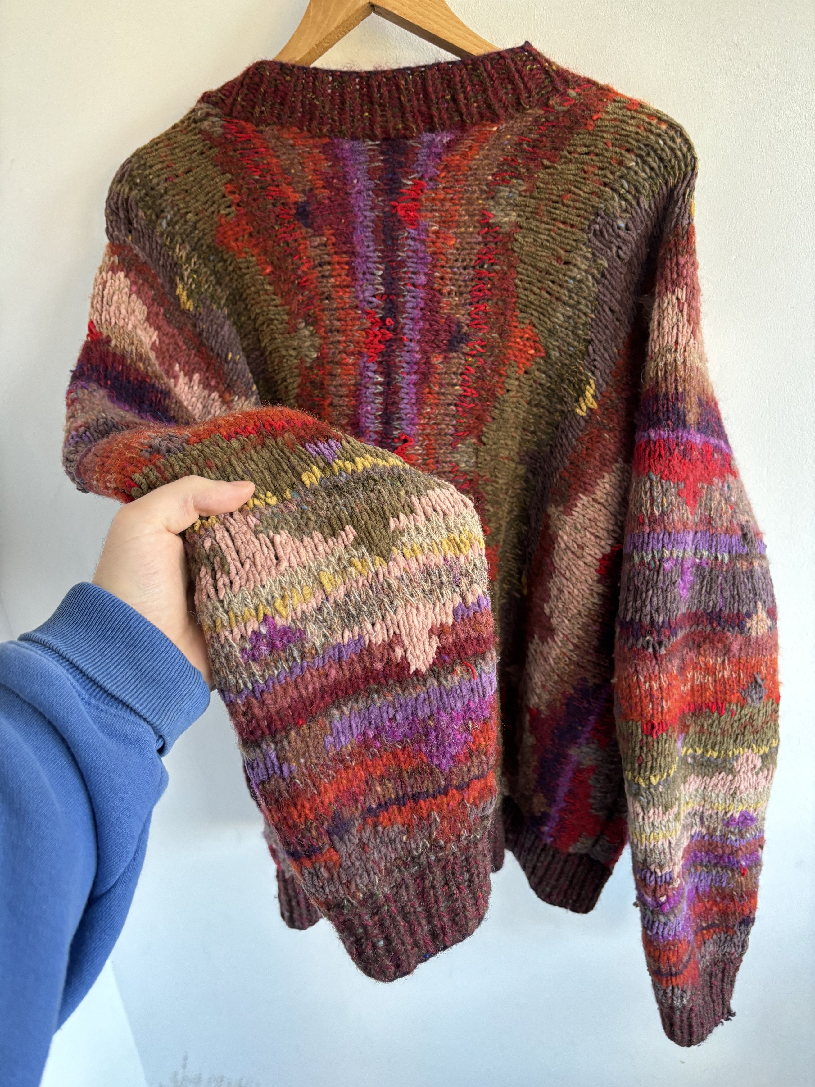 Handmade Knitted Oversized Gradient Cardigan Size US XL / EU 56 / 4 - 8 Thumbnail