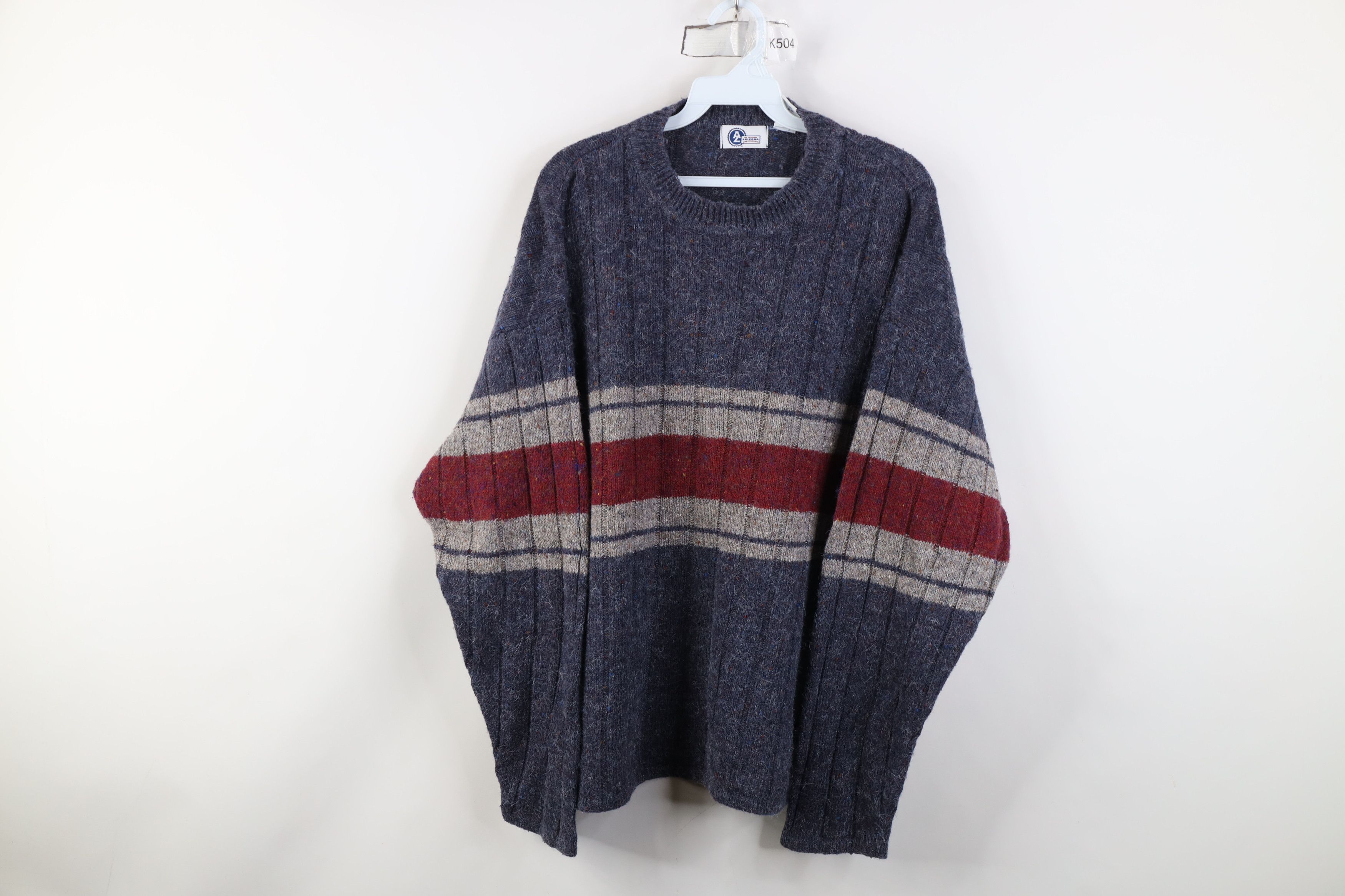Vintage Vintage 90s Streetwear Fleck Wool Blend Knit Striped Sweater Size US M / EU 48-50 / 2 - 1 Thumbnail