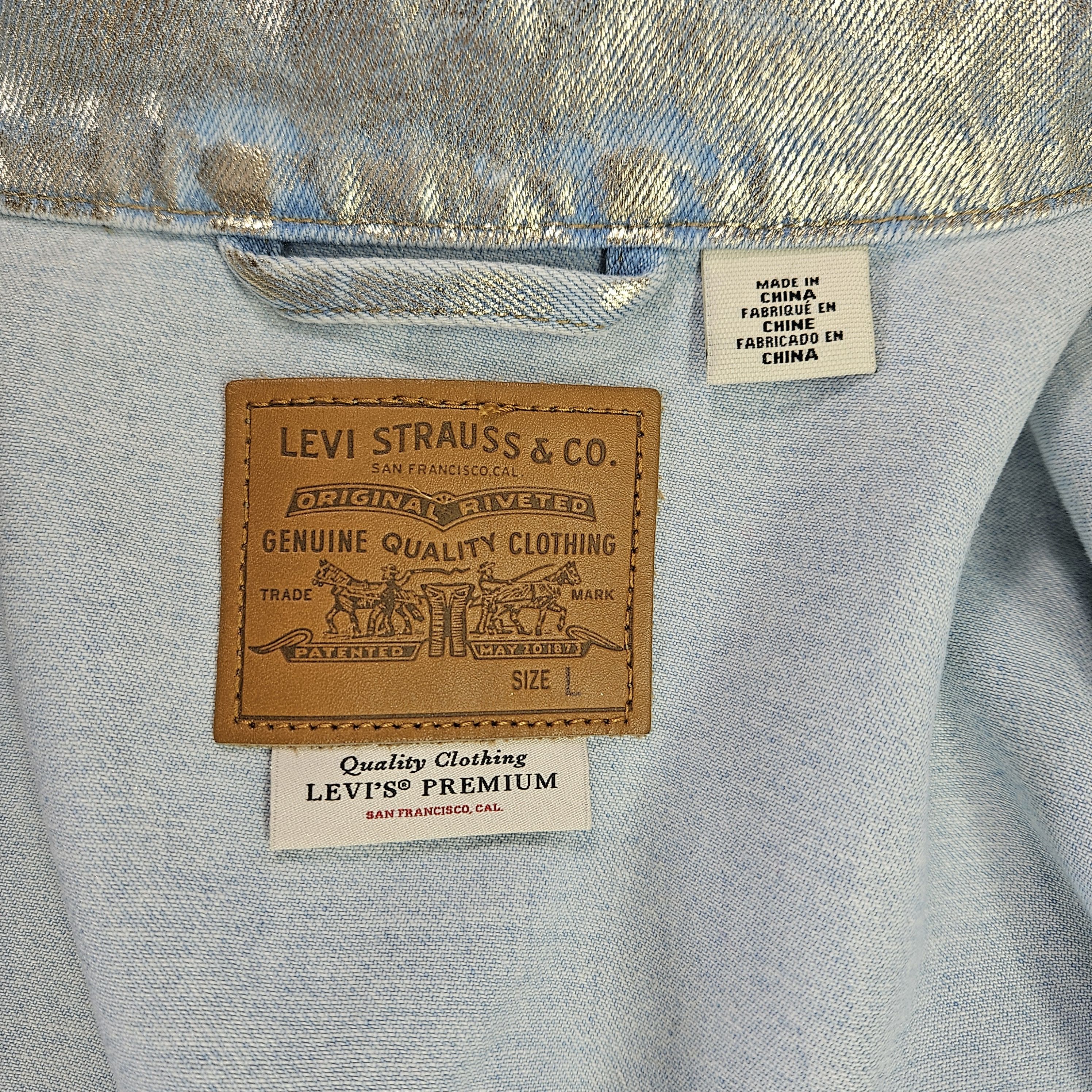 Levi's Levis Size L NEW Jean Jacket Premium Gold Painted Denim Size L / US 10 / IT 46 - 9 Thumbnail