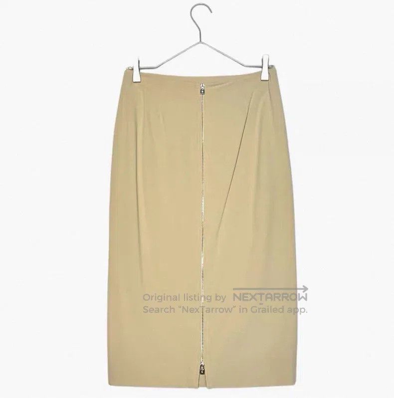 Hermes Hermes Stretch Wool Skirt/Elephant Ivory Size 24" / US 00 / IT 34 - 3 Thumbnail