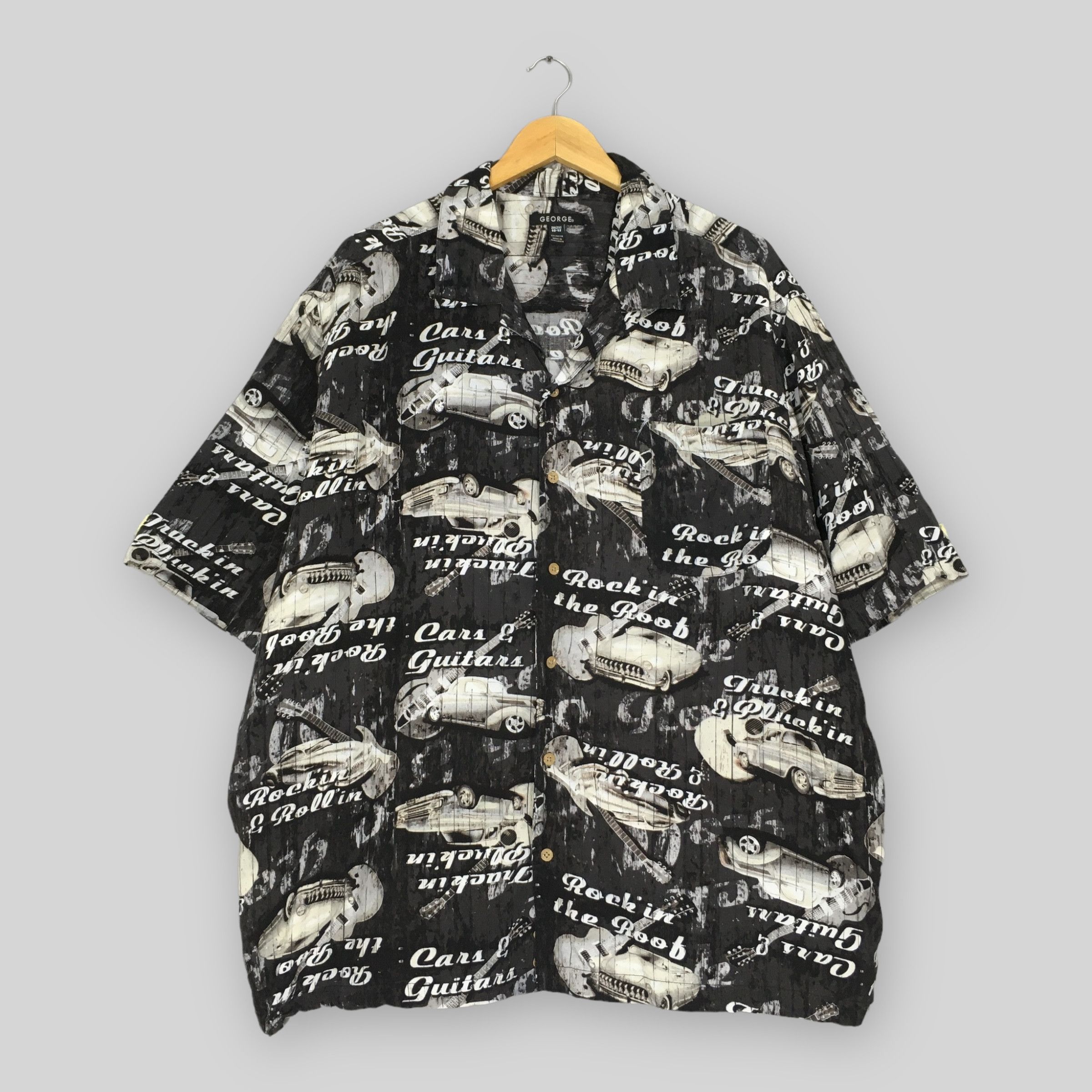 Japanese Brand × Vintage Vintage Hawaiian Pop Art Classic Car Printed Rayon Shirt Size US XXL / EU 58 / 5 - 1 Thumbnail