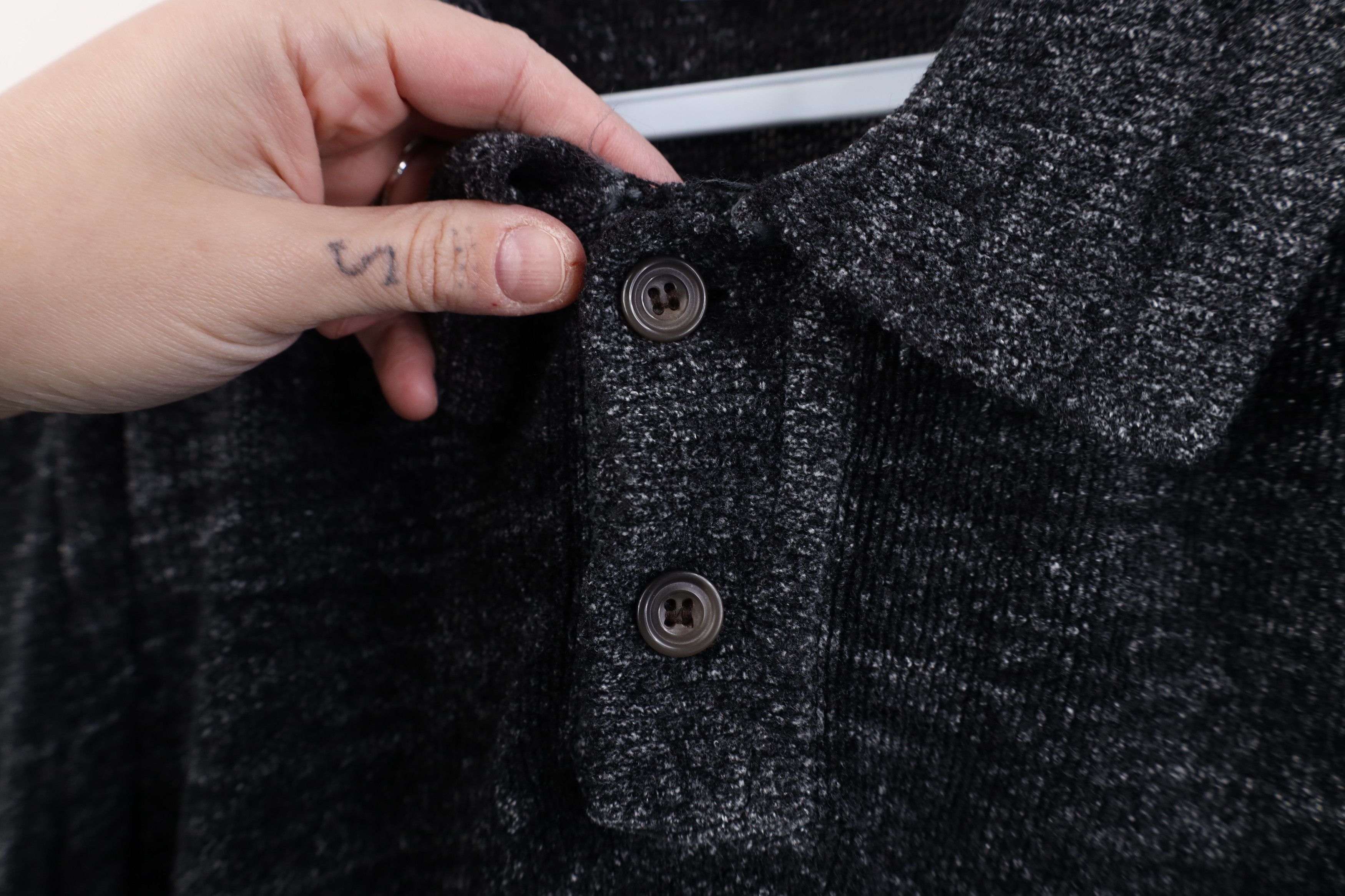 Vintage Vintage 90s Streetwear Thin Worn In Fleece Collared Sweater Size US L / EU 52-54 / 3 - 4 Thumbnail