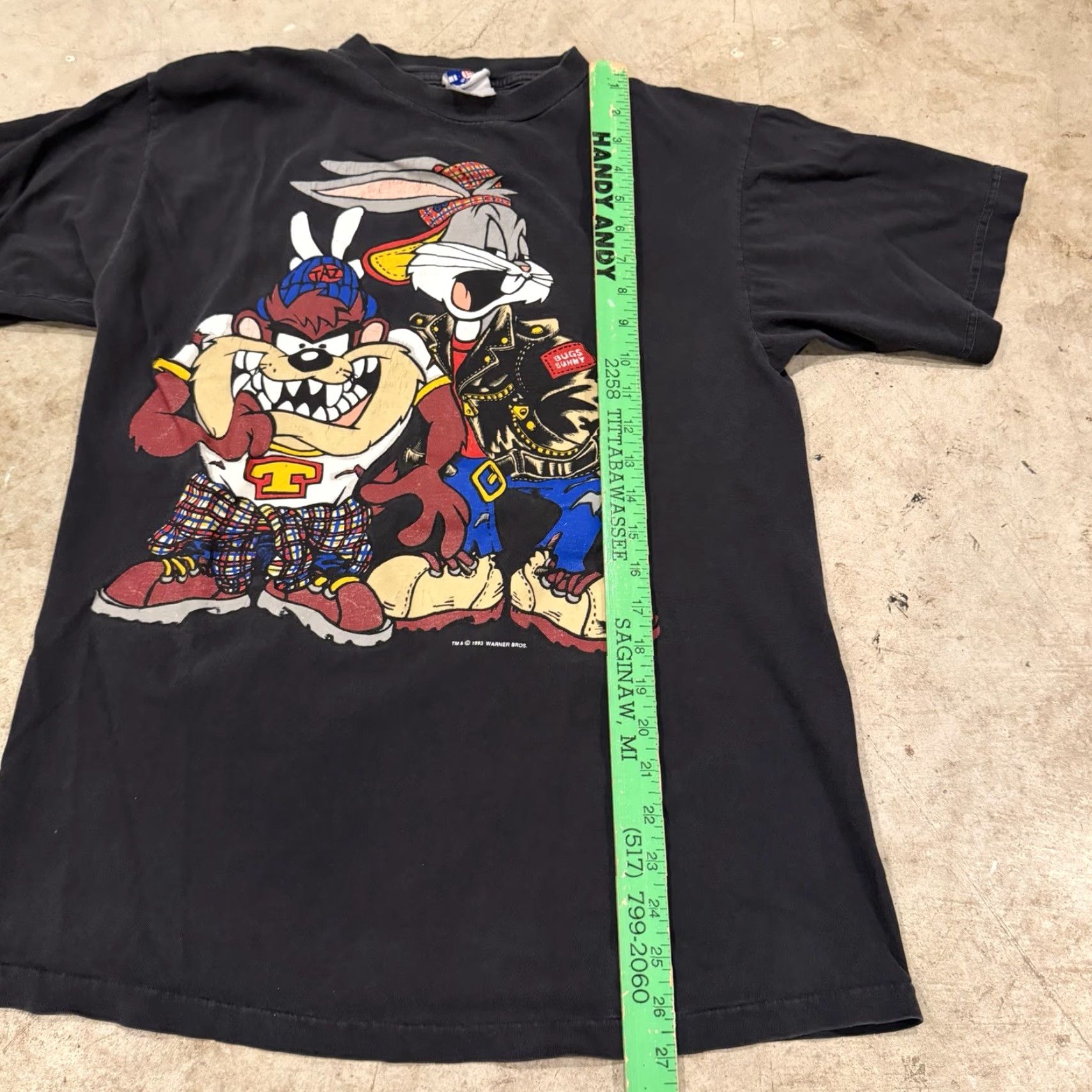 Vintage VINTAGE Looney Tunes Taz & Bugs Bunny Hip Hop T Shirt Front Back Mens Large Size US L / EU 52-54 / 3 - 6 Thumbnail
