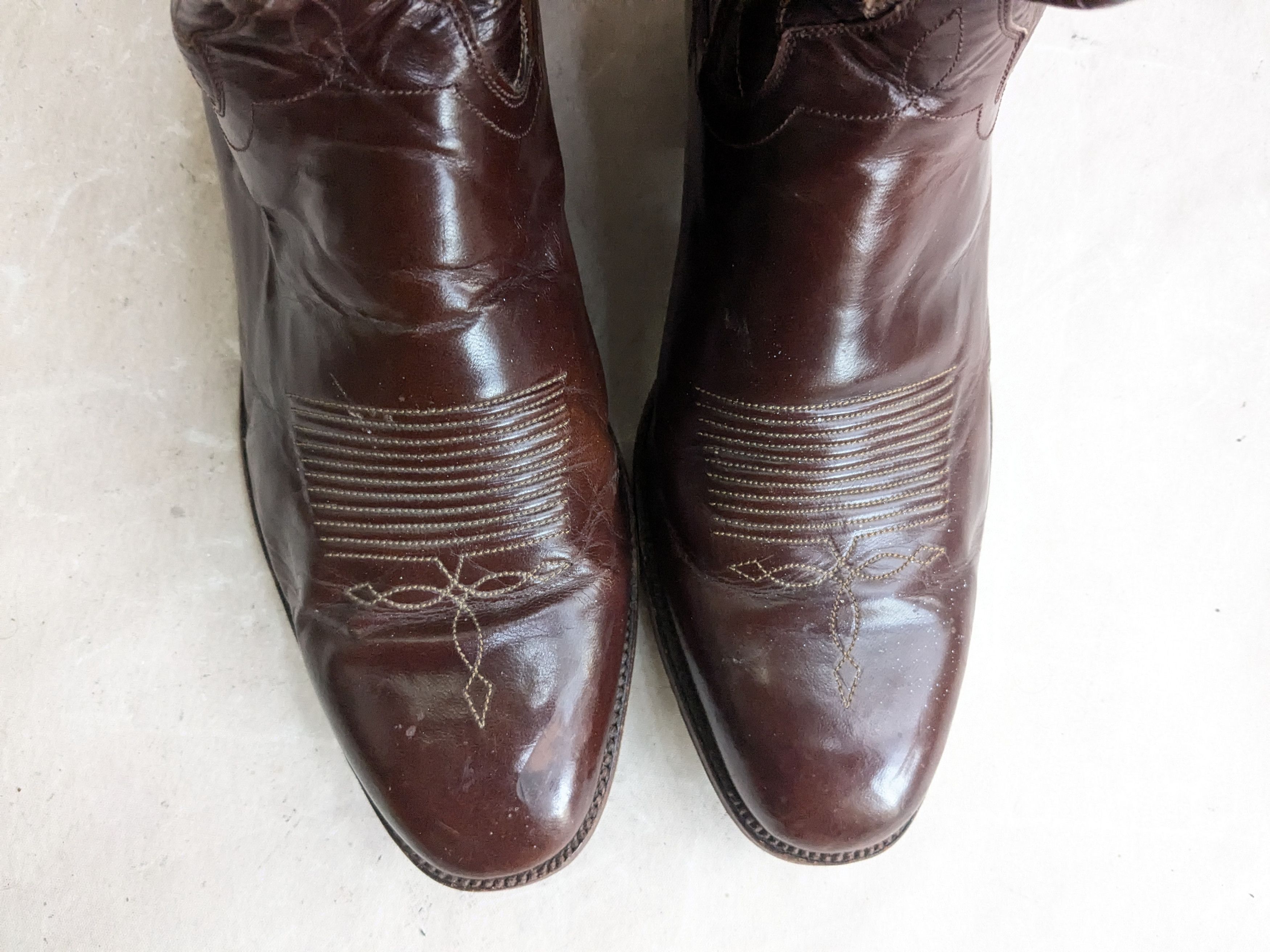 Dan Post Dan Post Cowboy Boots Brown Leather 10 D Spain Size US 10 / EU 43 - 5 Thumbnail