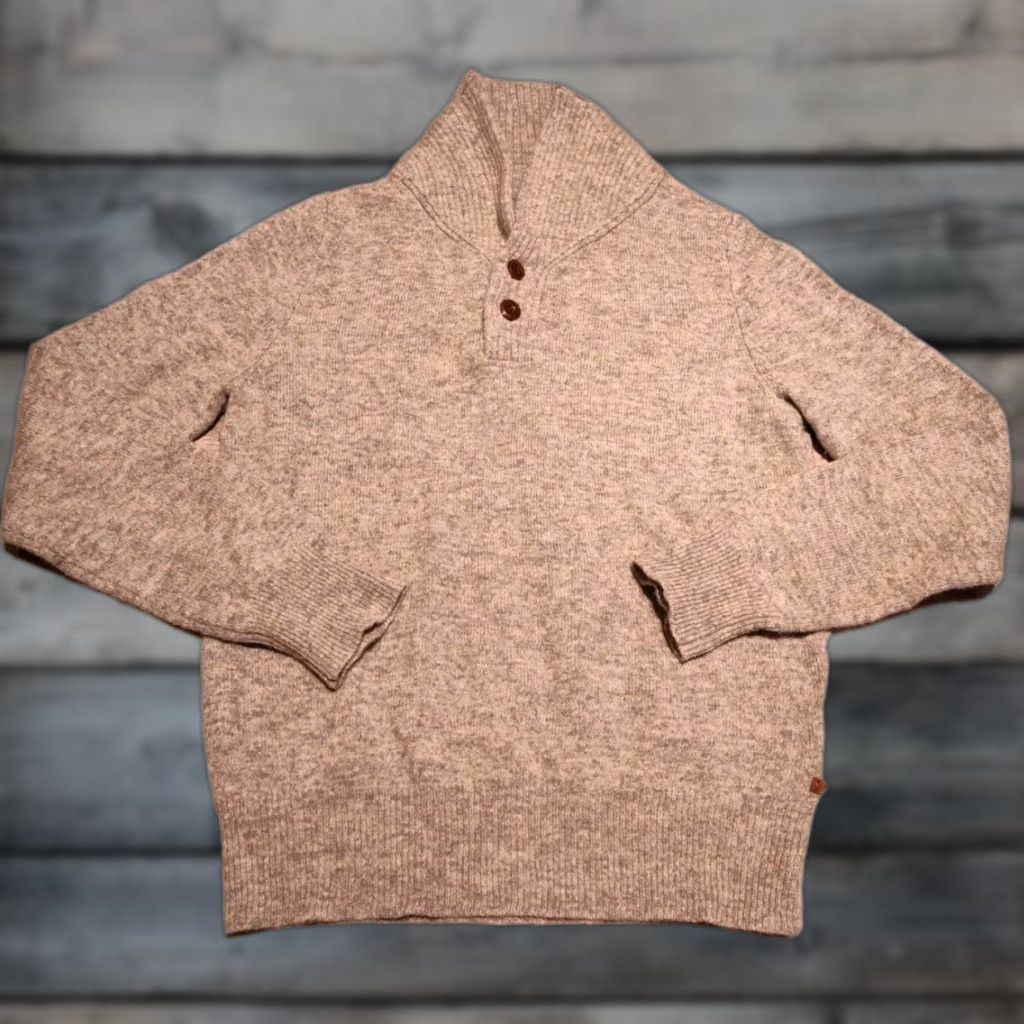 Faconnable Faconnable Sweater Mens L Gray Lambs Wool Blend Button Shawl Neck Pullover Size US L / EU 52-54 / 3 - 1 Thumbnail