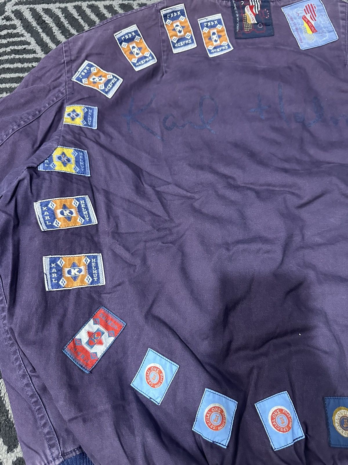 Designer × Karl Helmut × Vintage Vintage KARL HELMUT Patches Design Bomber Jacket Size US XL / EU 56 / 4 - 4 Thumbnail