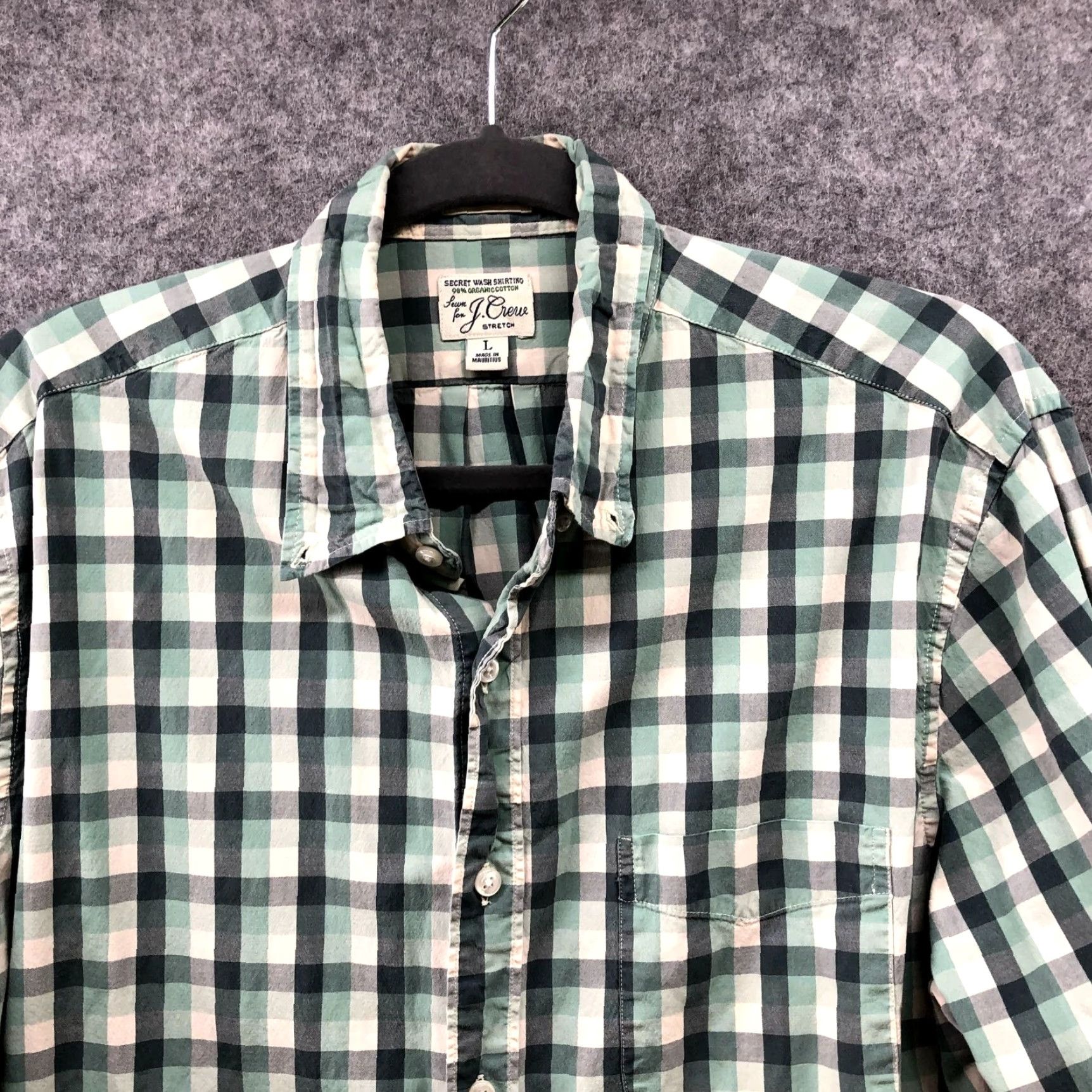 J.Crew J. Crew Long Sleeve Button-Down Shirt Mens L Green Plaid Secret Wash Classic Shirt Men L Green Plaid Secret Wash Shirting Classic Size US L / EU 52-54 / 3 - 3 Thumbnail