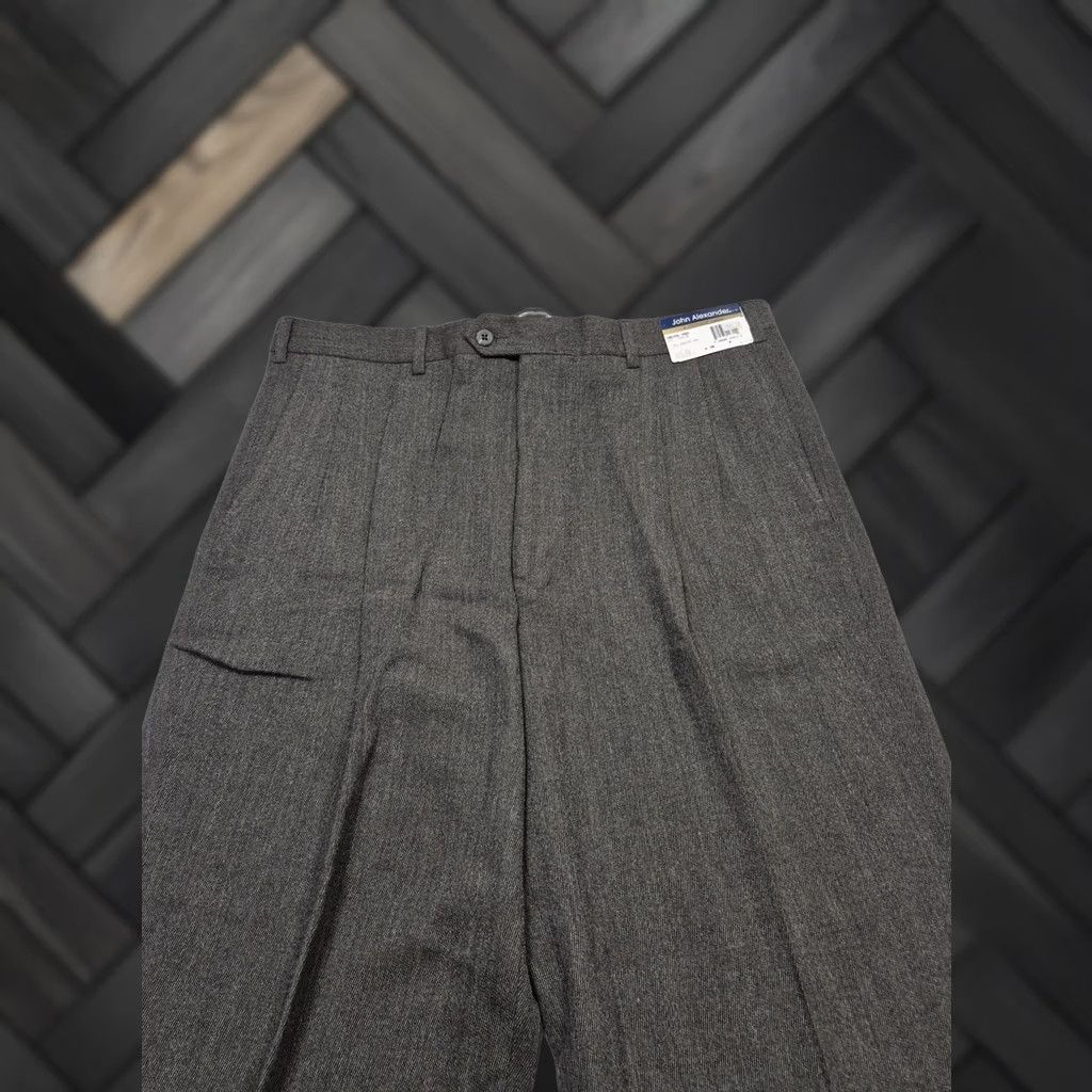 Vintage VINTAGE John Alexander Dress Pants Men's 38x36 Gray Wool Pleated Straight Unhemmed Size US 38 / EU 54 - 1 Thumbnail