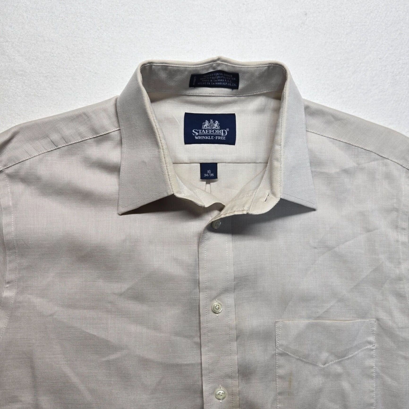 Stafford Stafford Brown Long Sleeve Button Up Casual Shirt Adult Men's Size 16 Size US L / EU 52-54 / 3 - 2 Thumbnail
