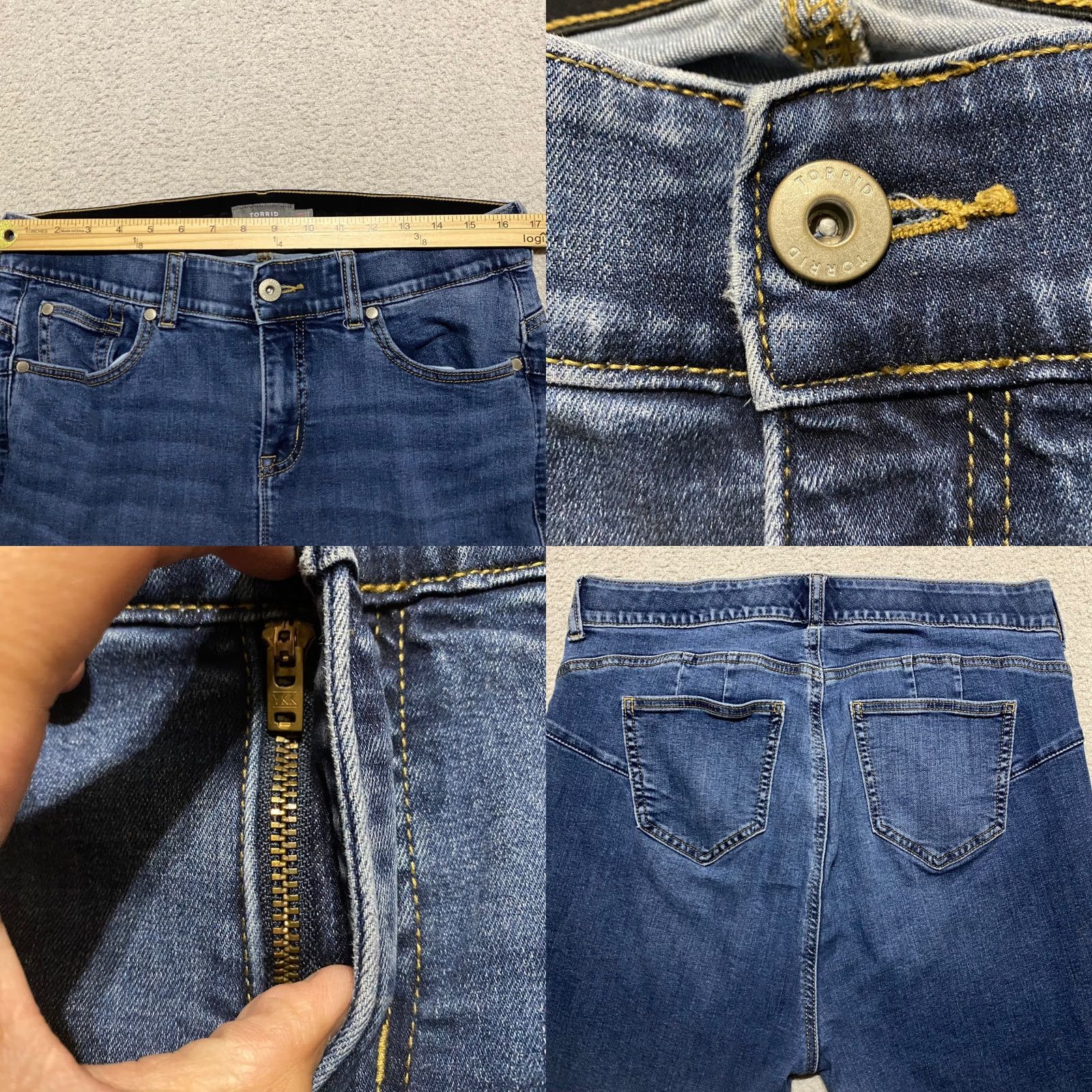 Torrid Torrid Jeans Pants 16P Blue Denim Medium Wash Skinny High Rise Petite Women Jeans Size 38" / US 16 / IT 52 - 8 Thumbnail
