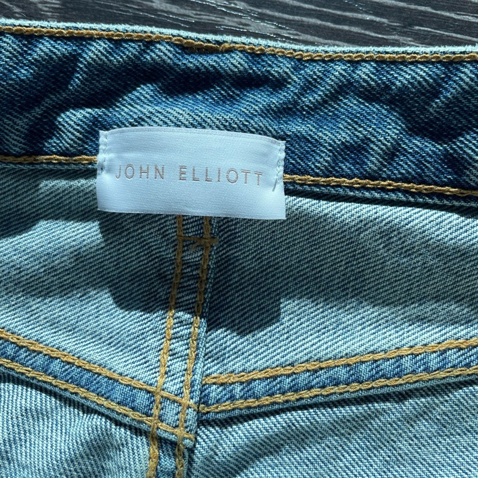 John Elliott JOHN ELLIOTT HIGH RISE STRAIGHT JEANS SIZE 25 LIGHT DENIM Size 25" / US 0 / IT 36 - 10 Thumbnail