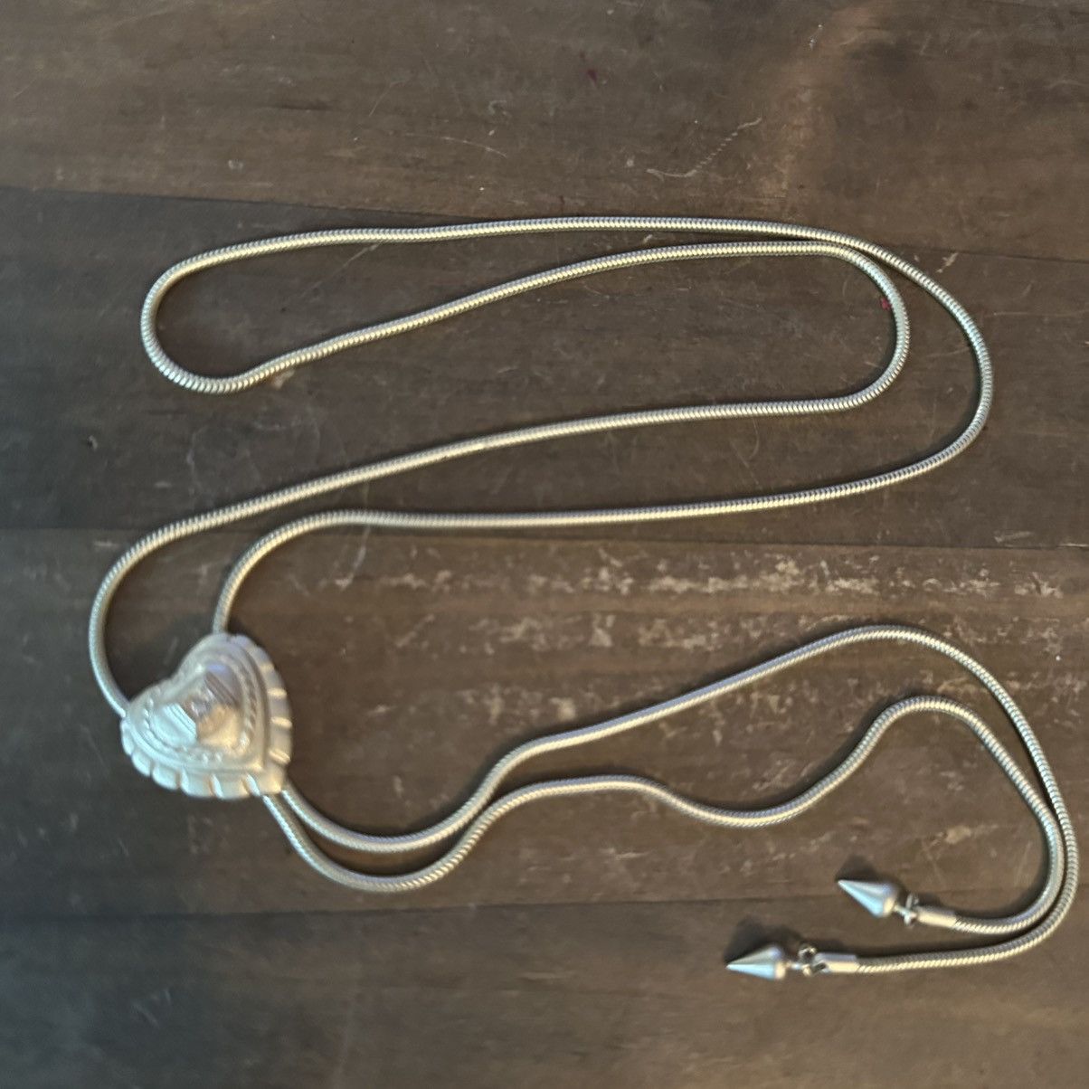 Vintage Vintage gold tone sliding heart lariat necklace Size ONE SIZE - 2 Thumbnail