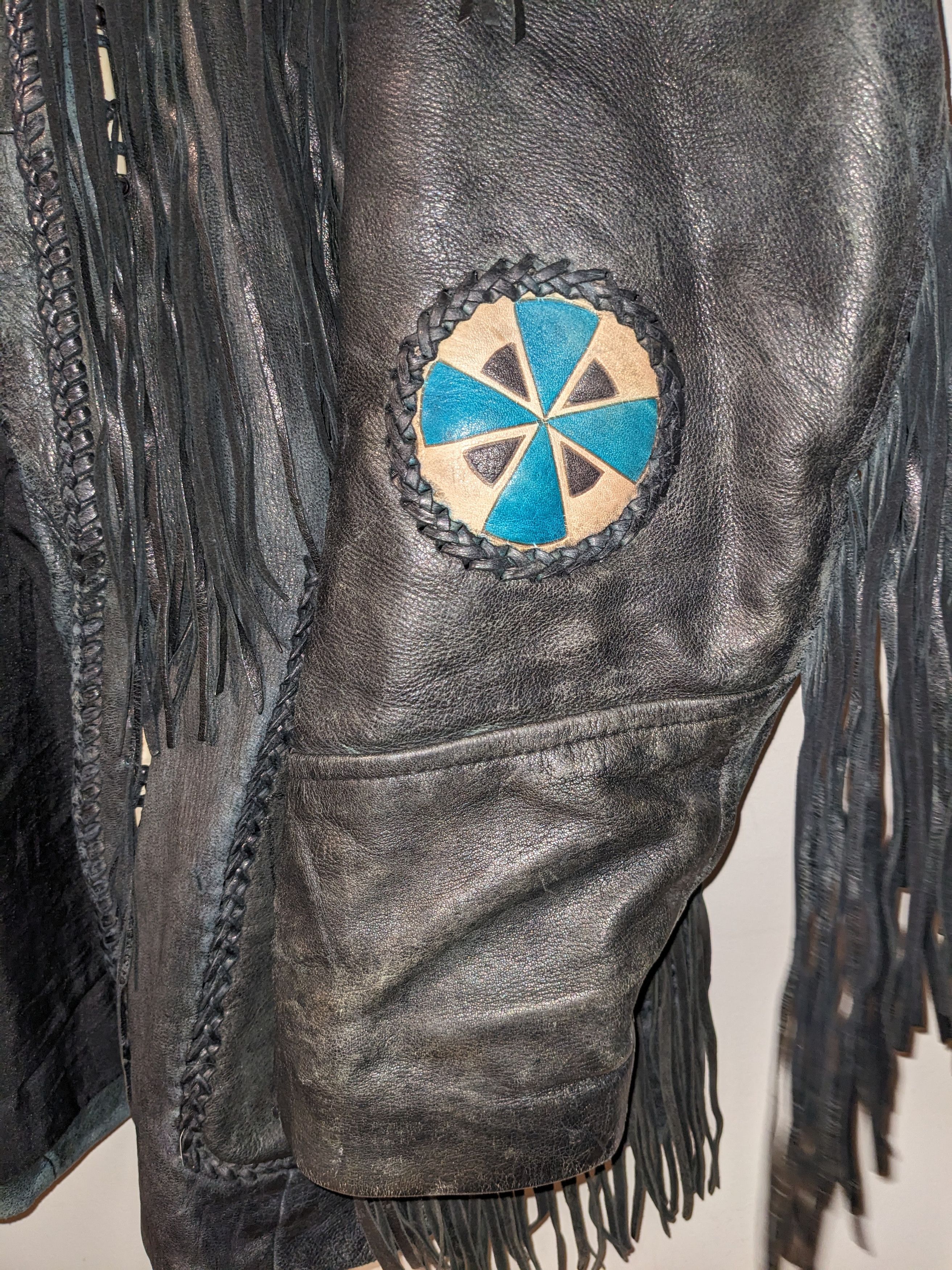 Designer × Vintage Vintage Native American Tribal Western Leather Vest Jacket Size US L / EU 52-54 / 3 - 6 Thumbnail
