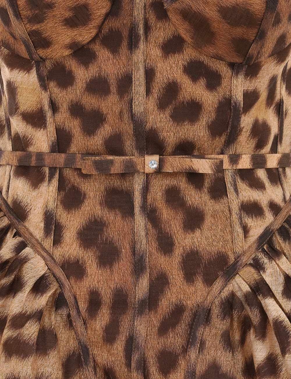 Zimmermann oc11z0925 Crush Panelled Midi Dress in Leopard Size XS / US 0-2 / IT 36-38 - 6 Thumbnail