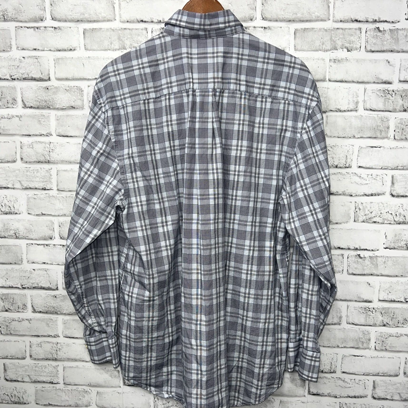 Peter Millar VINTAGE Peter Millar Gray Plaid Long Sleeve Button-Up Shirt Men's Size L Size US L / EU 52-54 / 3 - 4 Thumbnail