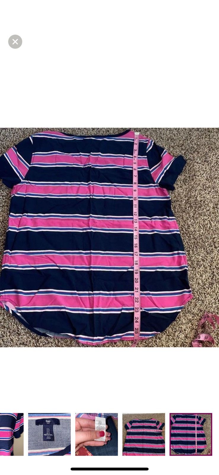 Gap Gap large stripe crew tee blouse Size L / US 10 / IT 46 - 6 Thumbnail