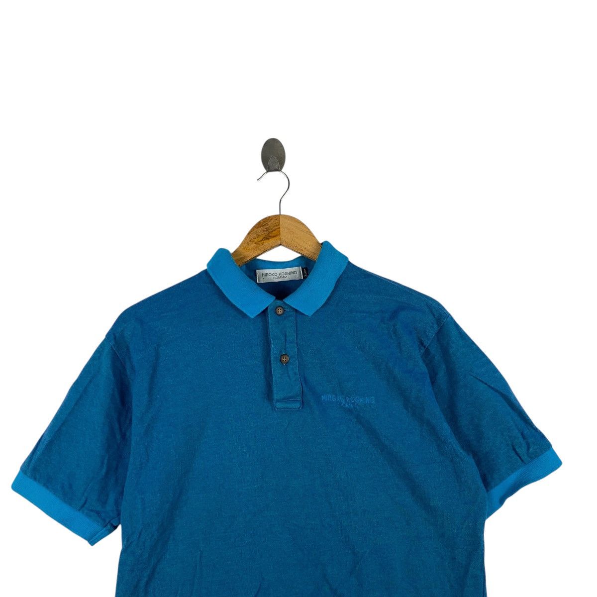 Hiroko Koshino Homme Vintage HIROKO KOSHINO HOMME Collection Polo Tee Shirt Top Size US M / EU 48-50 / 2 - 2 Thumbnail