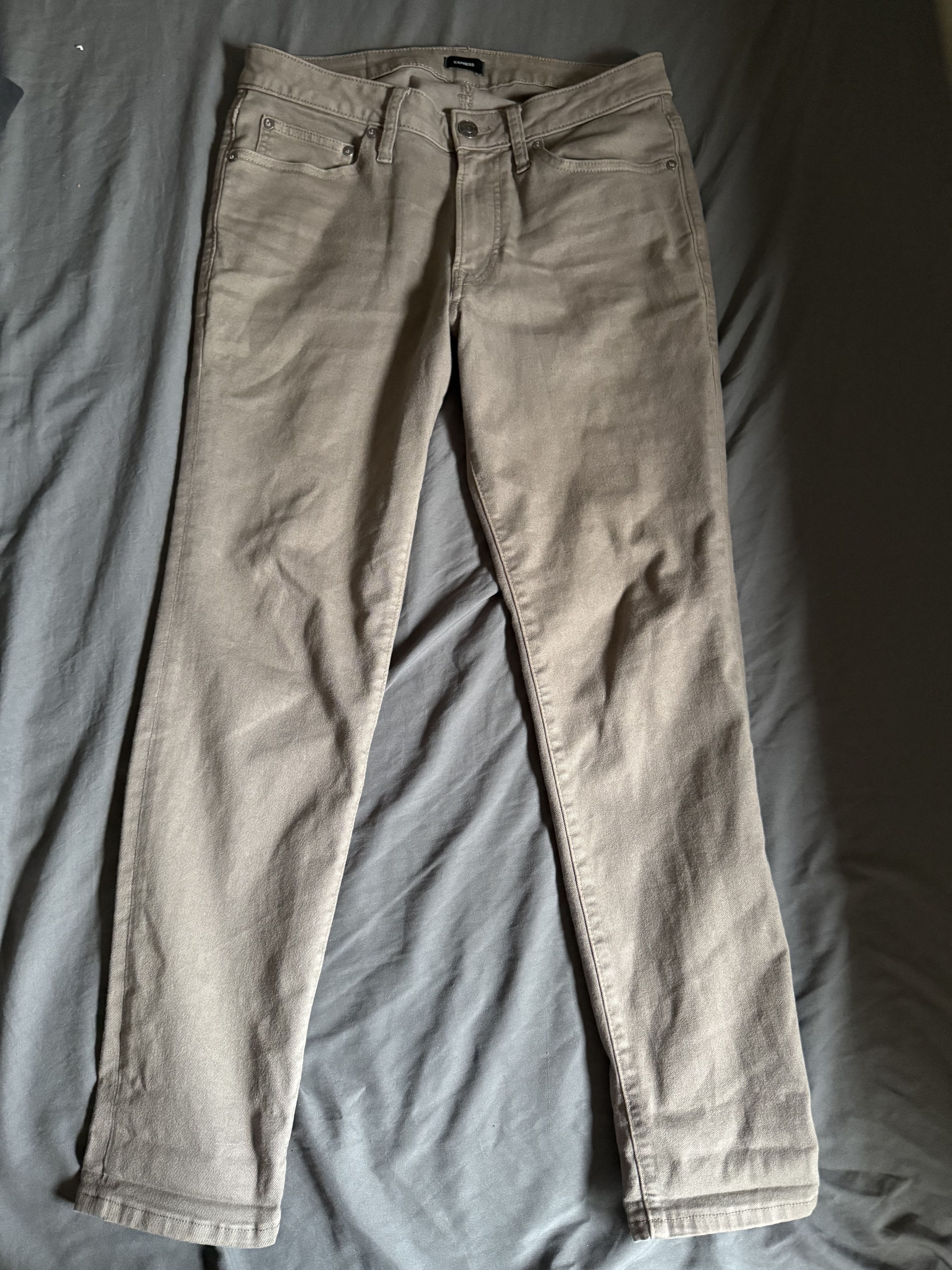 Express Express Men's Skinny Brown Hyper Stretch Jeans 31x30 Size US 31 - 2 Thumbnail